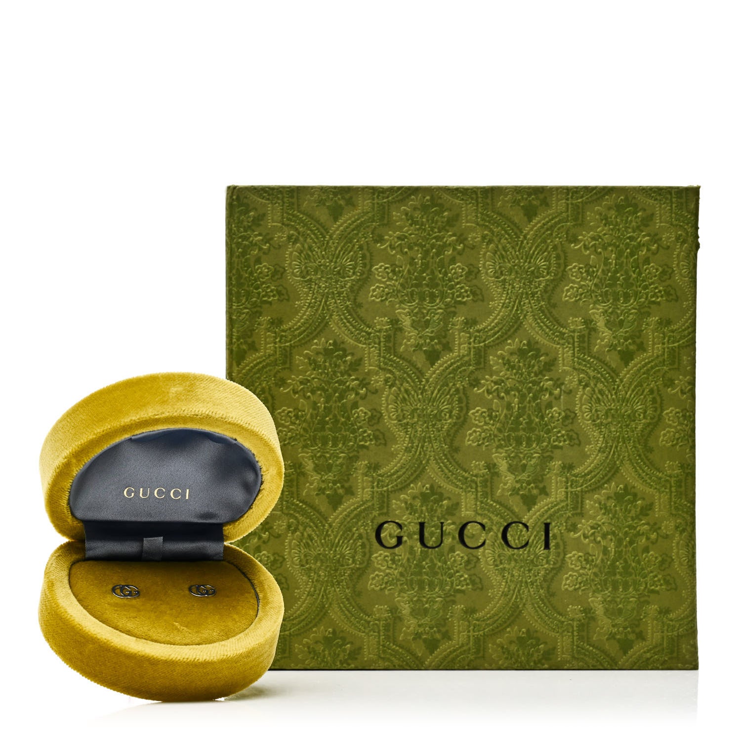 Gucci 18K White Gold GG Tissue Stud Earrings 5 of 5