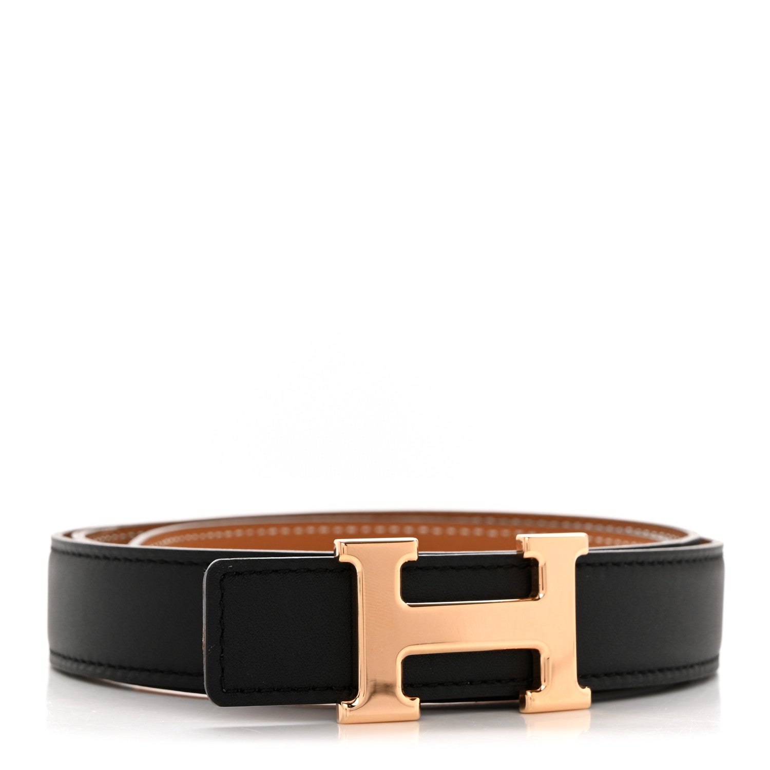 Hermes Swift Epsom 24mm Mini H Belt 95 38 Black Gold 1 of 7