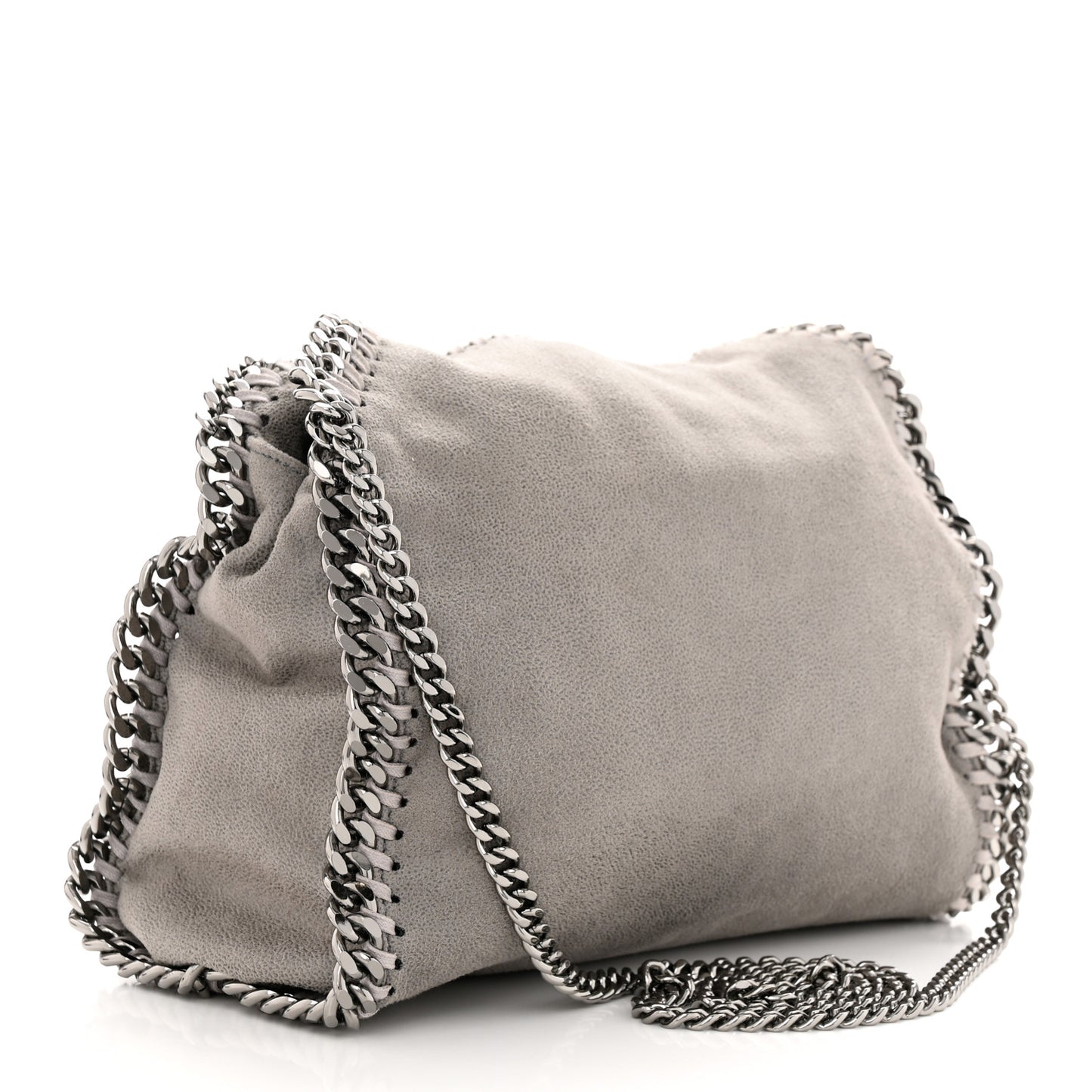 Shaggy Deer Mini Falabella Fold Over Tote Light Grey
