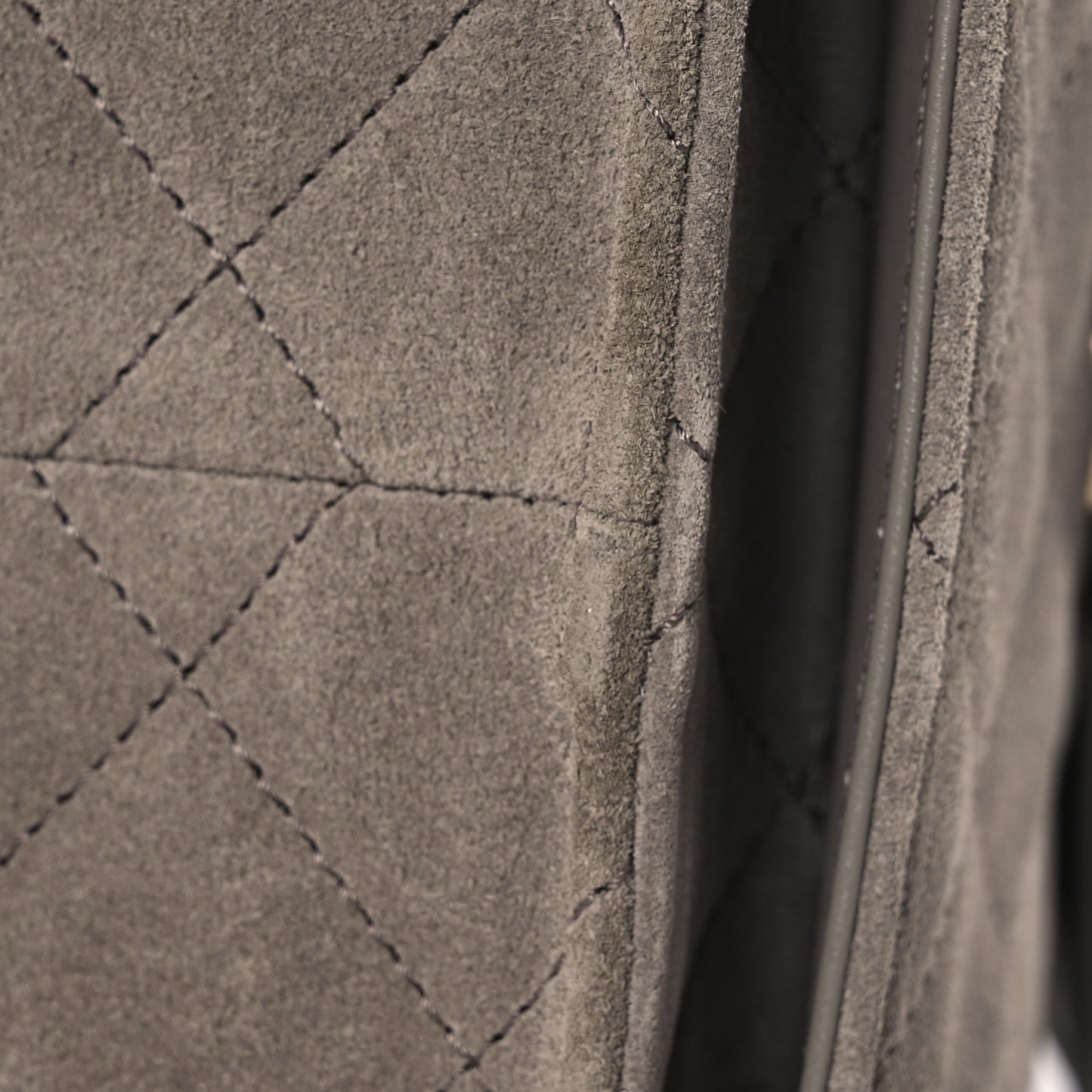 Suede Quilted Small Chanel 25 Handbag Grey