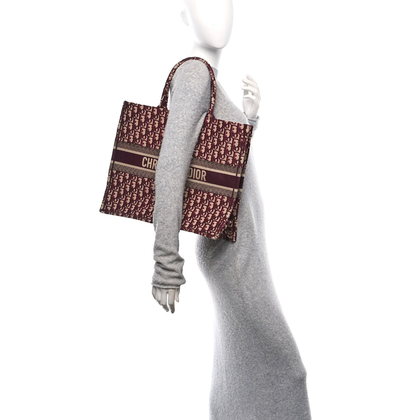 Oblique Large Book Tote Burgundy Multicolor