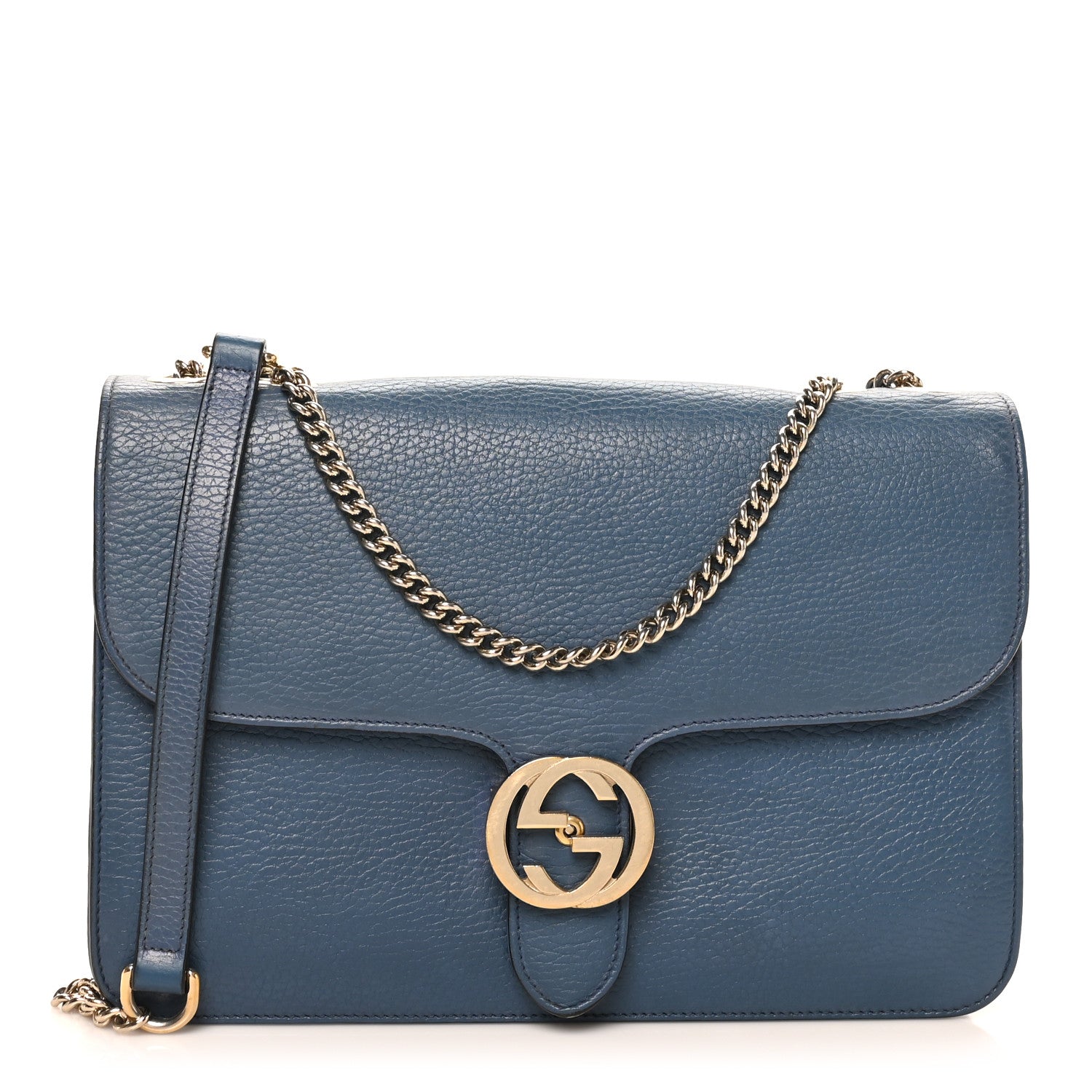 Gucci Dollar Calfskin Small Interlocking G Shoulder Bag Caspian