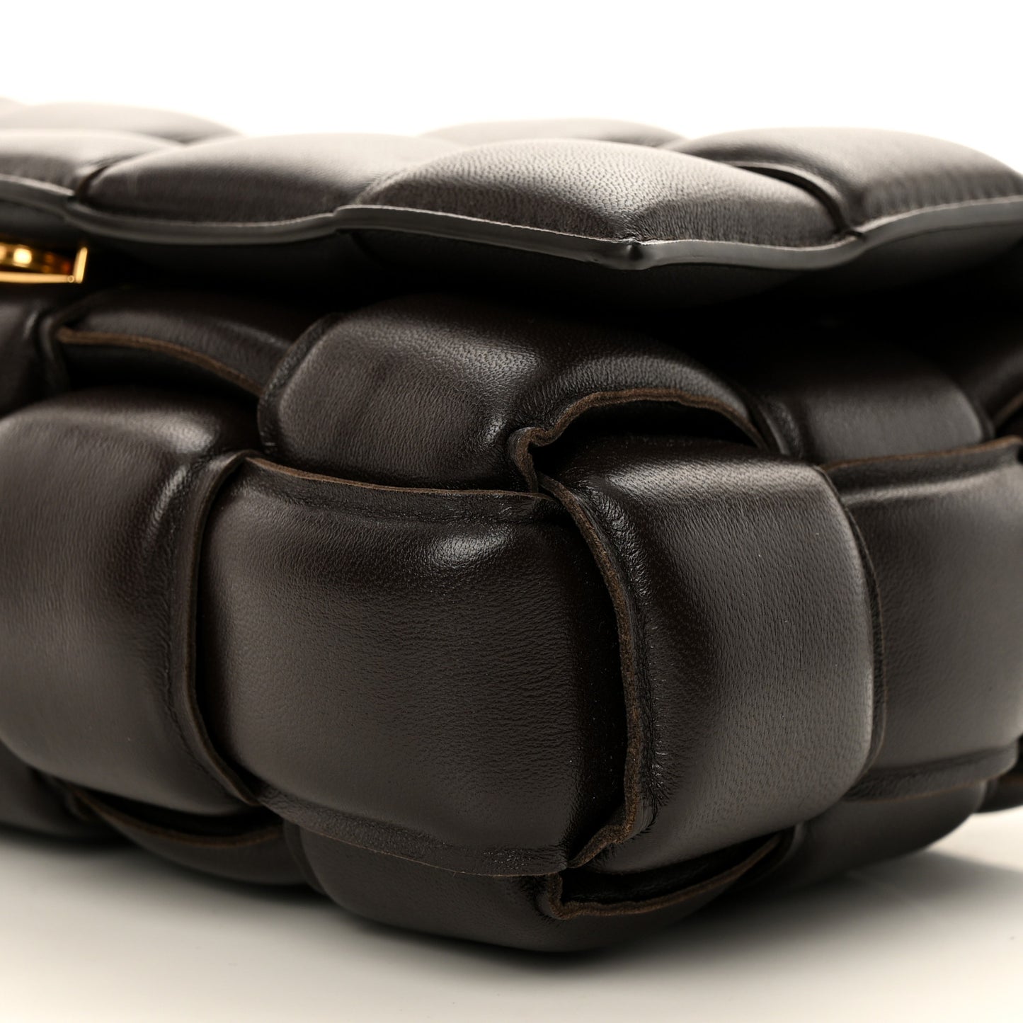 Nappa Maxi Intreccio Padded Cassette Crossbody Bag Fondente