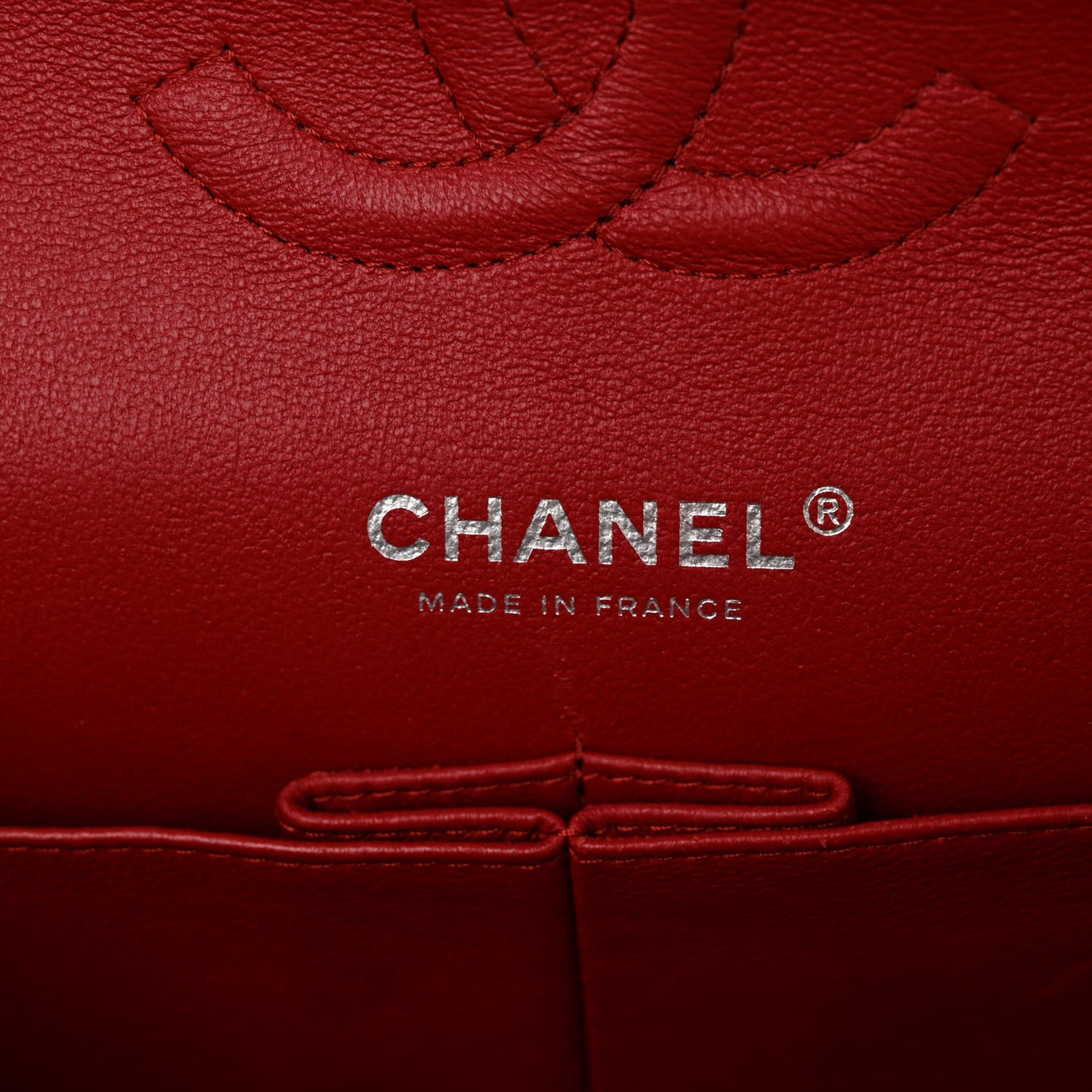 Lambskin Quilted Medium Double Flap Red