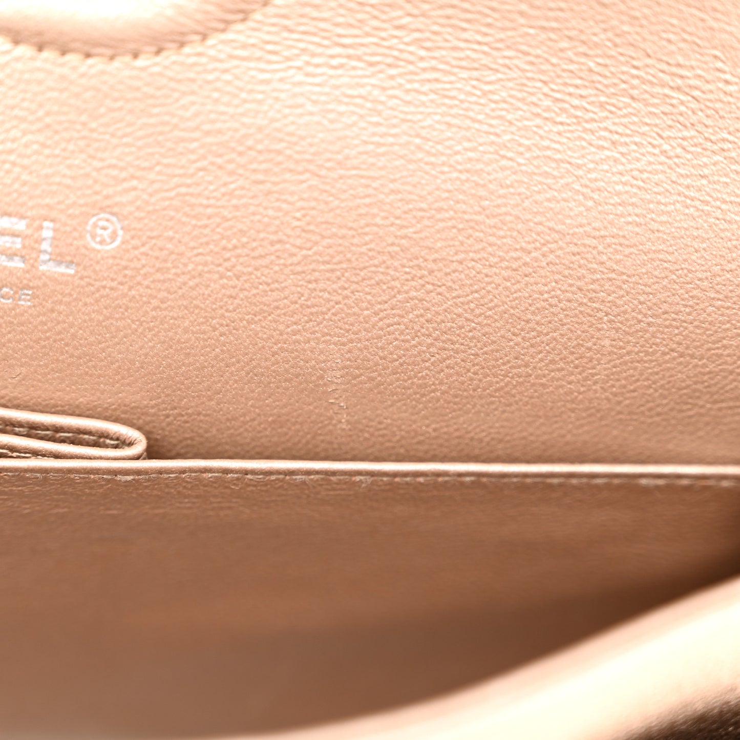 Metallic Lambskin Quilted Medium Double Flap Gold