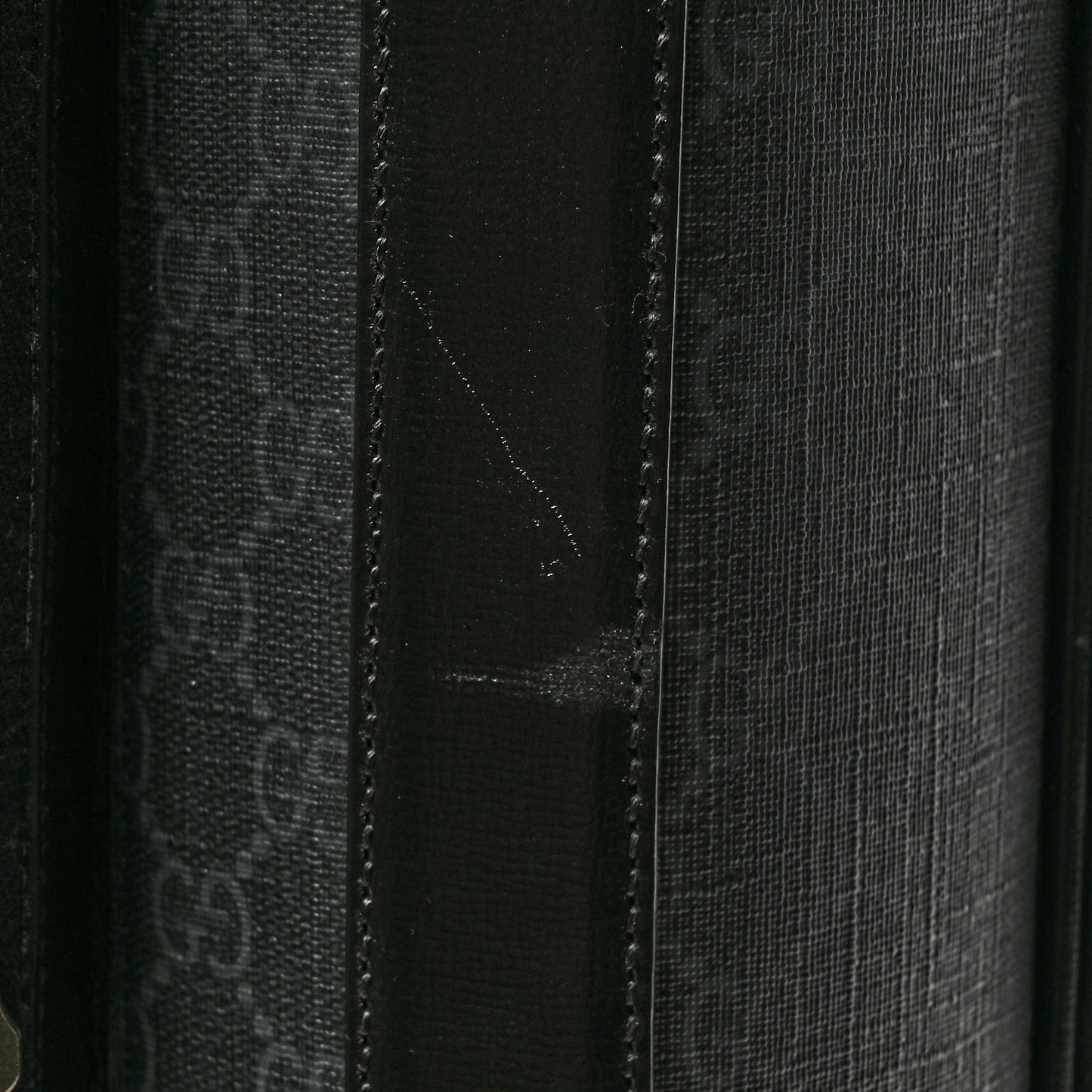 GG Supreme Monogram Large Four Wheel Suitcase Black Grey