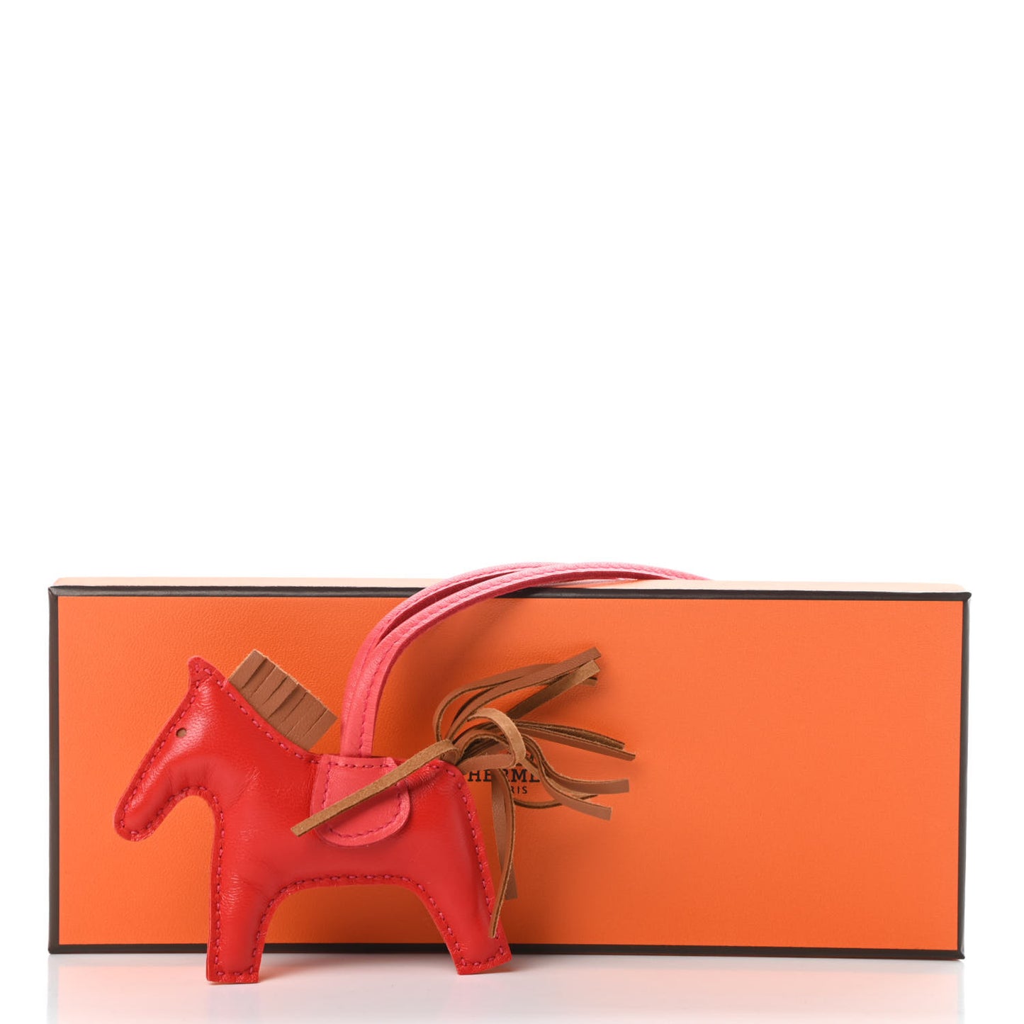 Milo Lambskin Grigri Rodeo Horse Bag Charm PM Rouge Indien Gold Bougainvillea