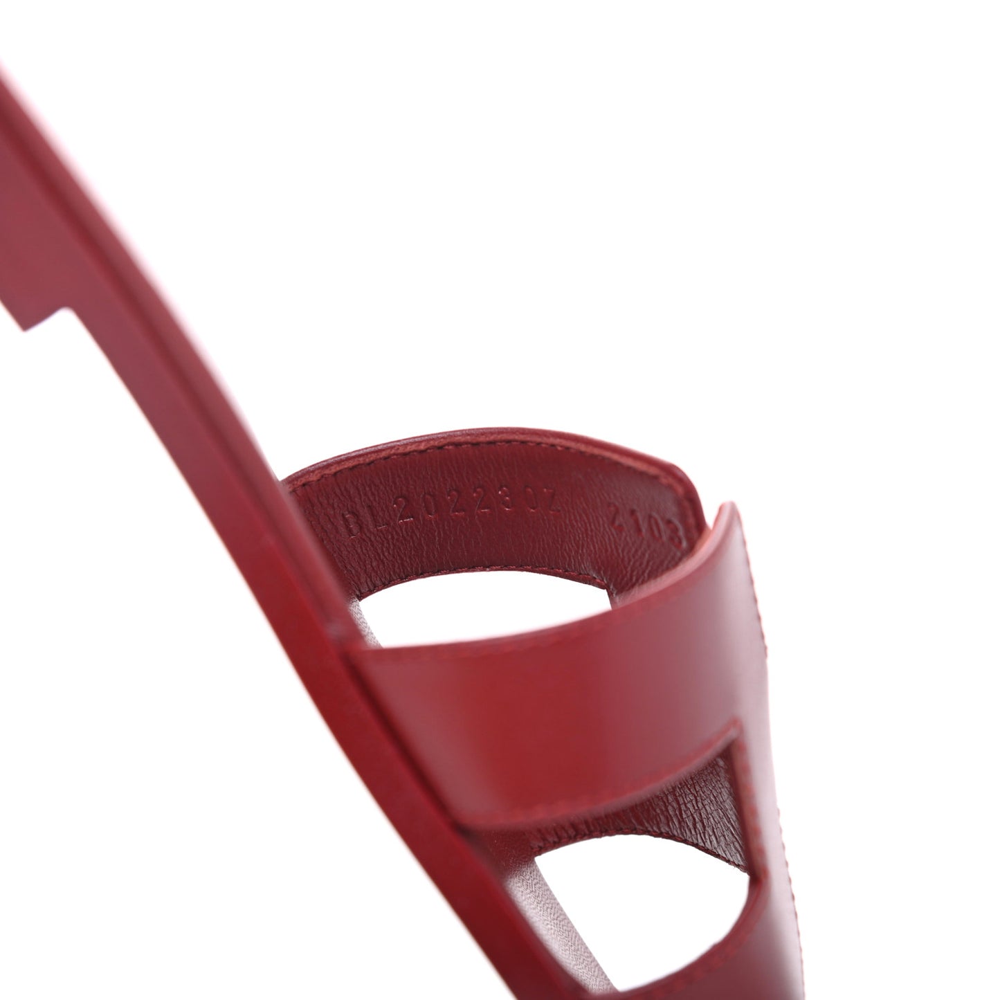 Calfskin Oran Sandals 38.5 Rouge Tomette