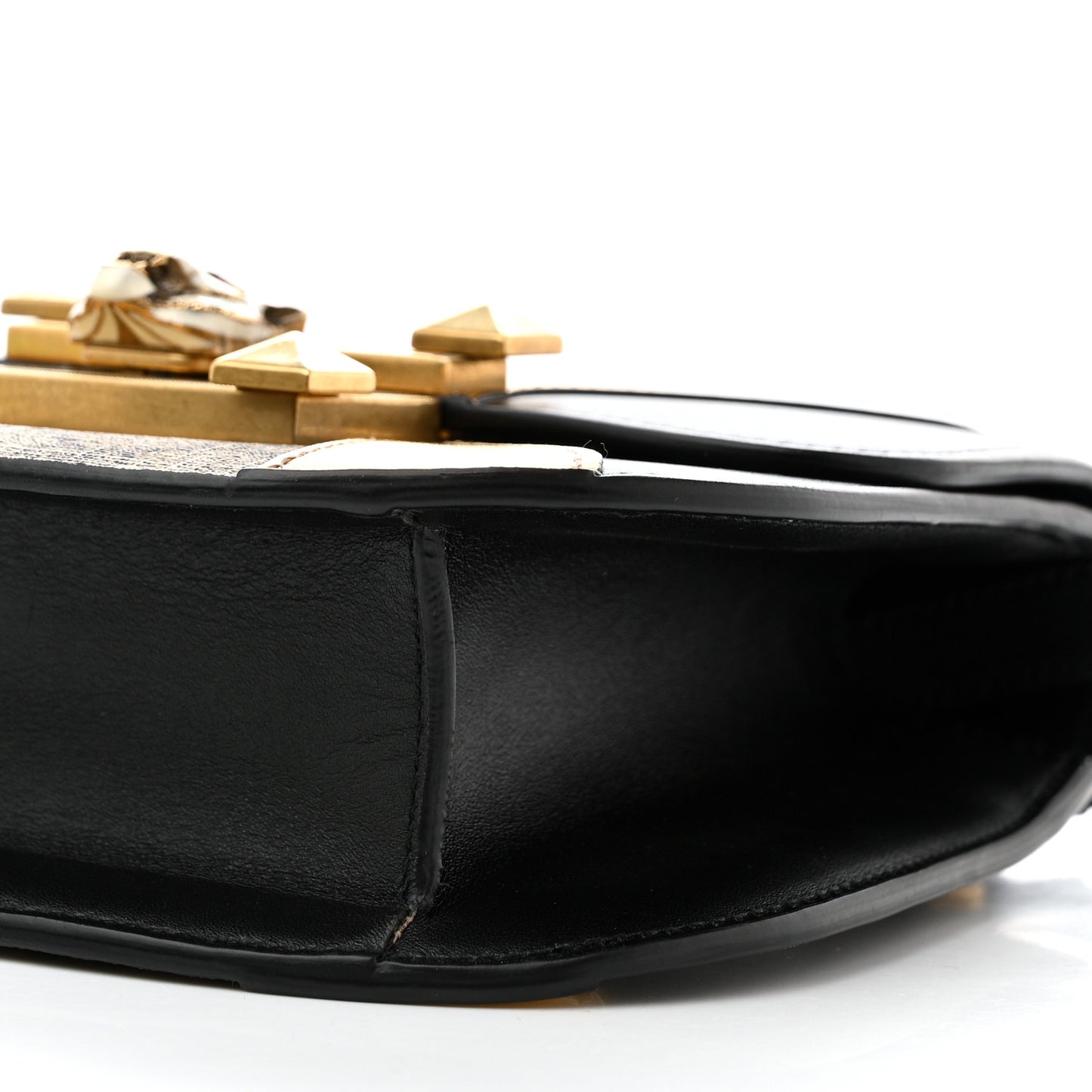 GG Supreme Monogram Small Osiride Shoulder Bag Black Gold