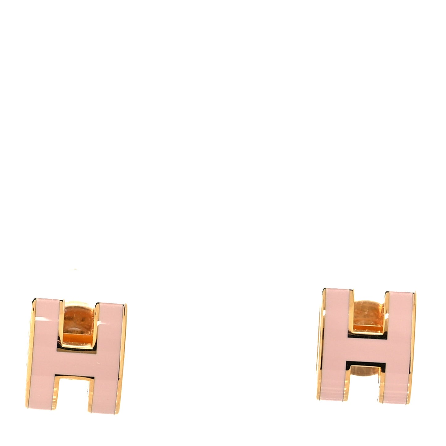 Gold Lacquered Mini Pop H Earrings Mauve Sylvestre