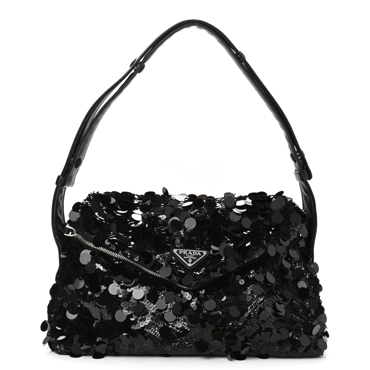 Prada Paillettes Vitello Signaux Bag Black 1 of 10