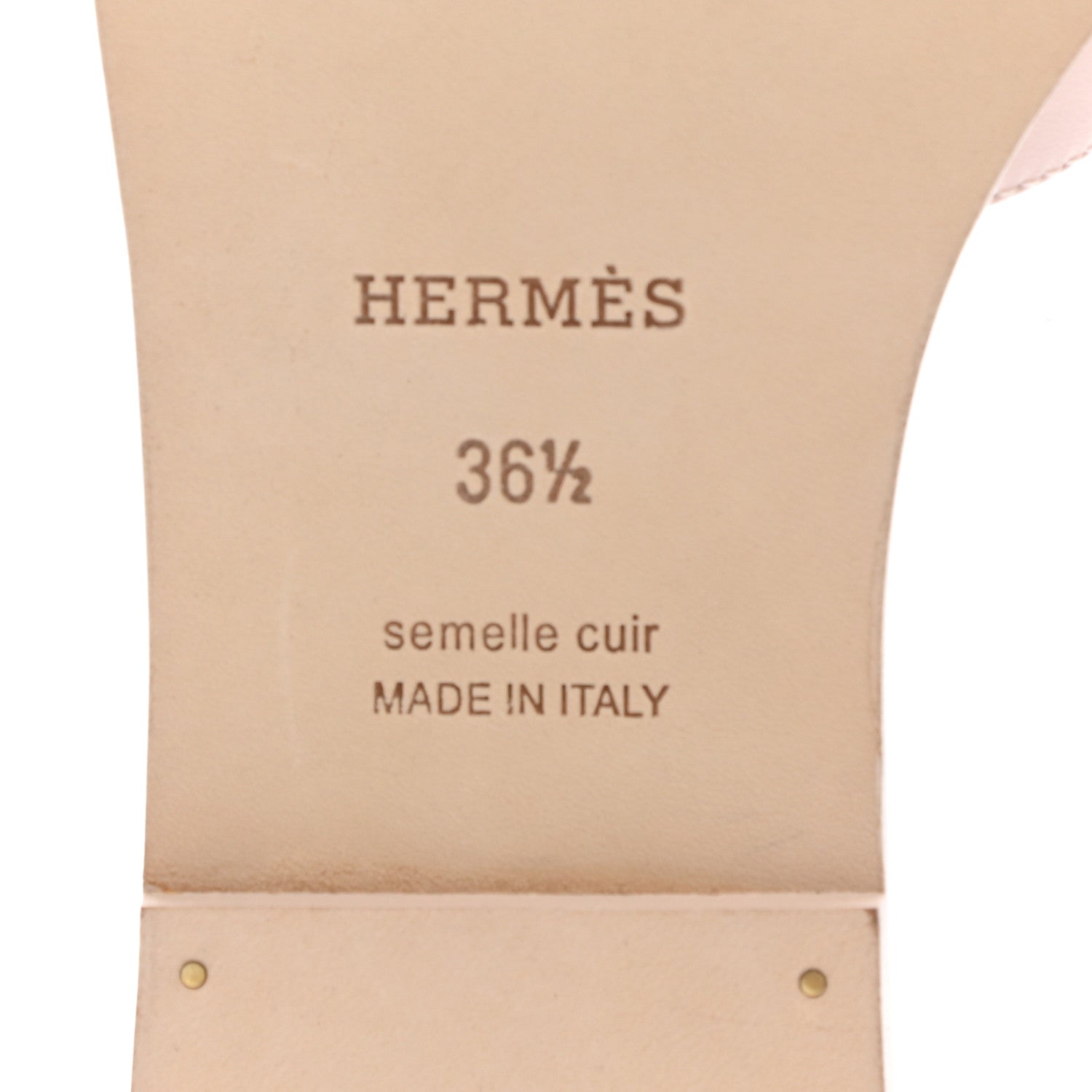 Hermes Box Calfskin Oran Sandals 36.5 Rose Pale 6 of 9