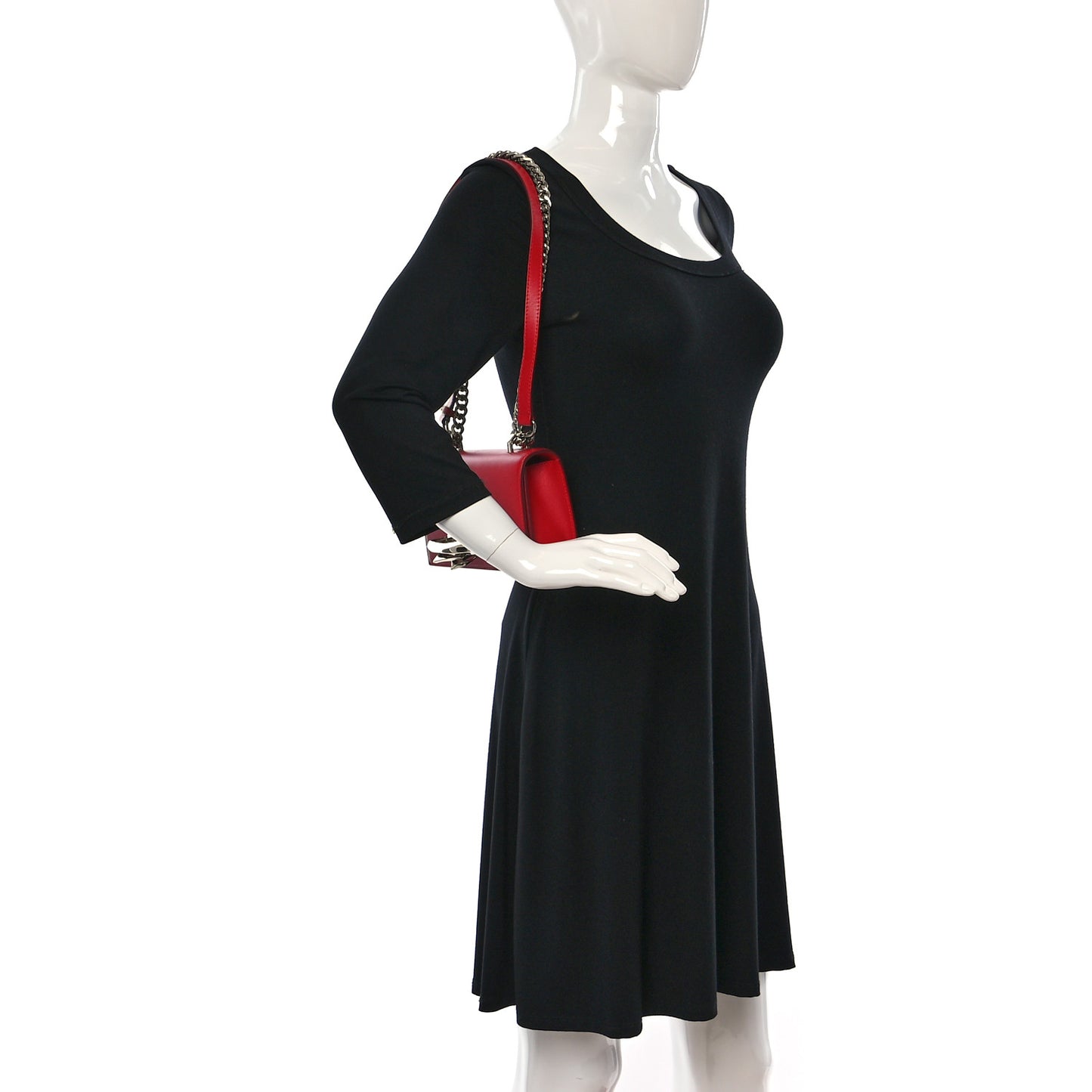 Calfskin Sculptural Knuckle Crossbody Red