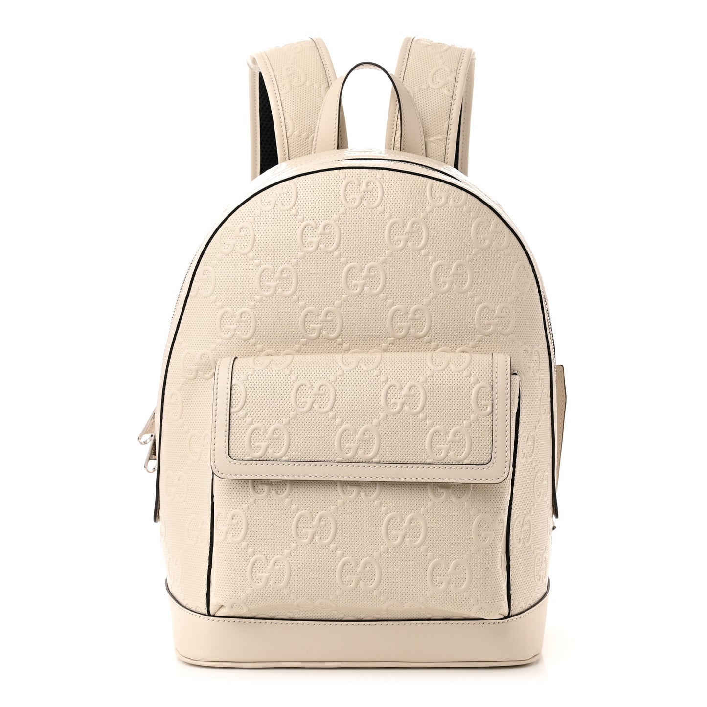 Calfskin GG Tennis Embossed Backpack Mystic White Black