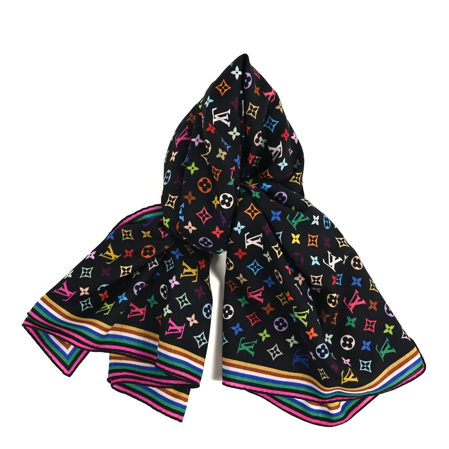 Louis Vuitton LV X TM Silk Monogram Multicolor Square 90 Scarf