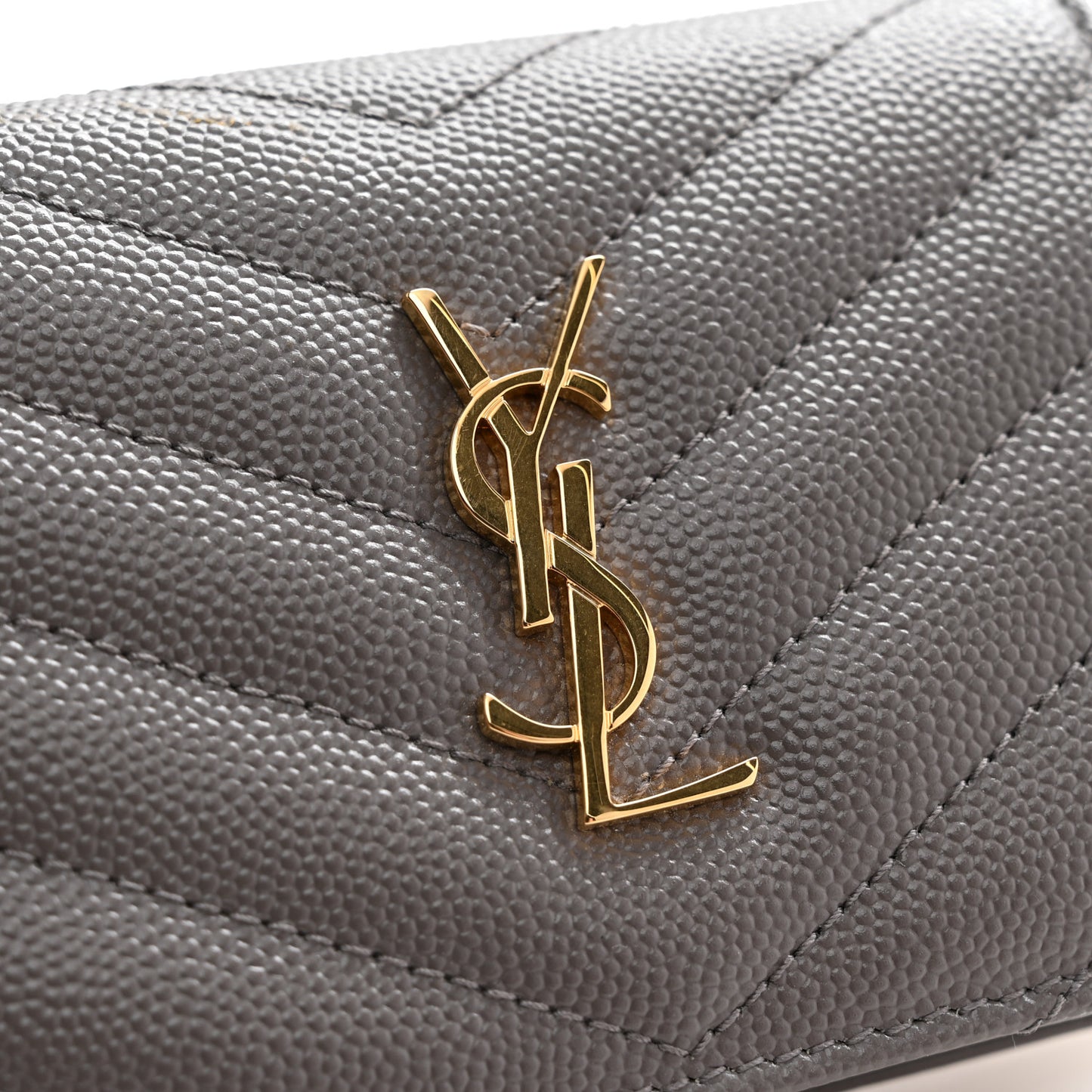 Grain De Poudre Matelasse Chevron Monogram Flap Card Case Storm