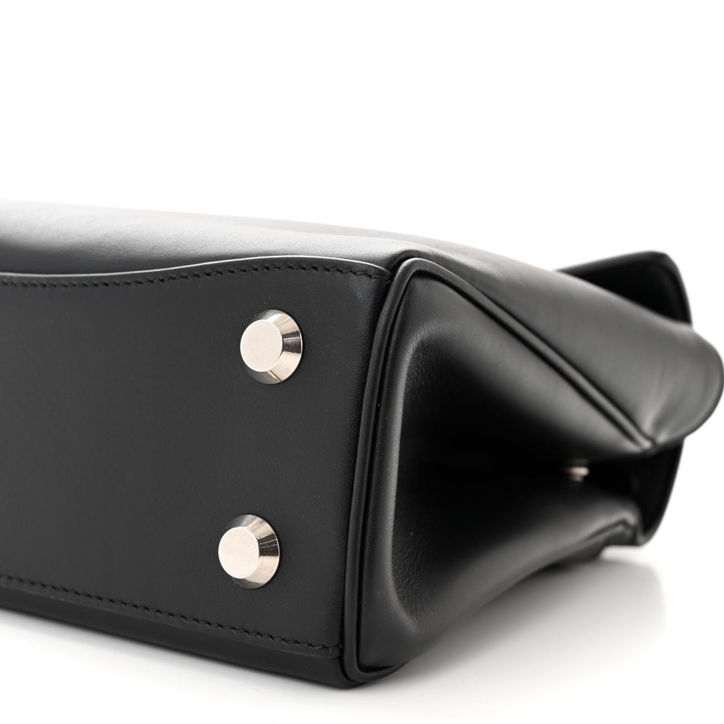 Natural Smooth Calfskin Mini Rodeo Top Handle Handbag Black