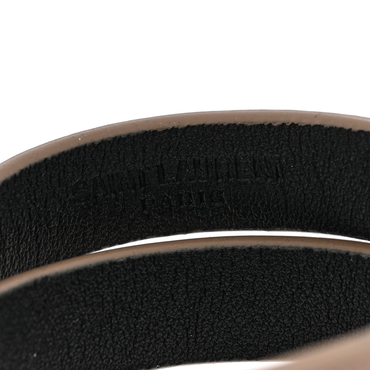 Calfskin Opyum Double Wrap Bracelet S Dark Beige