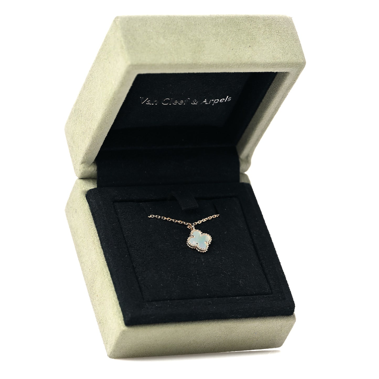 18K Yellow Gold Mother of Pearl Sweet Alhambra Pendant Necklace