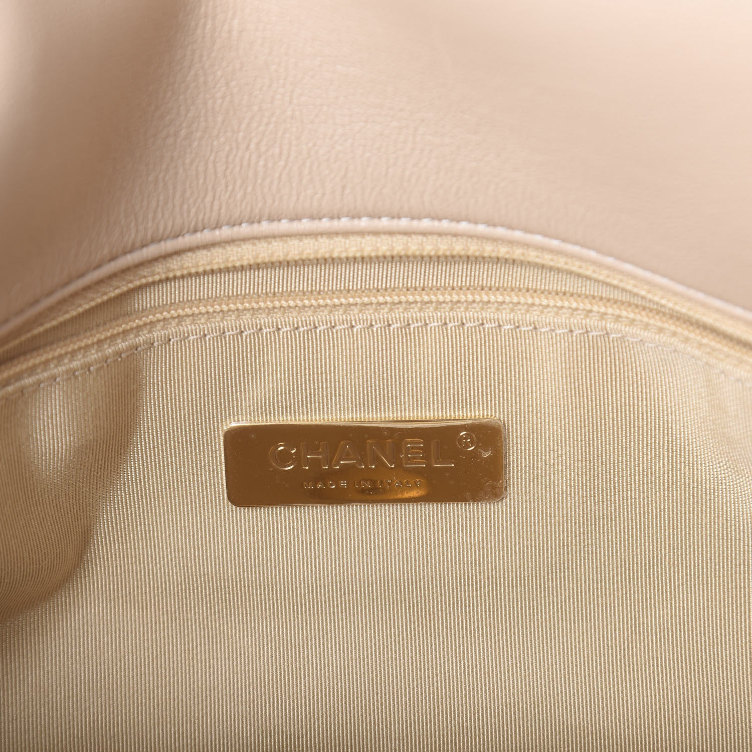 Chanel Lambskin Quilted Large 19 Flap Beige 5 of 9
