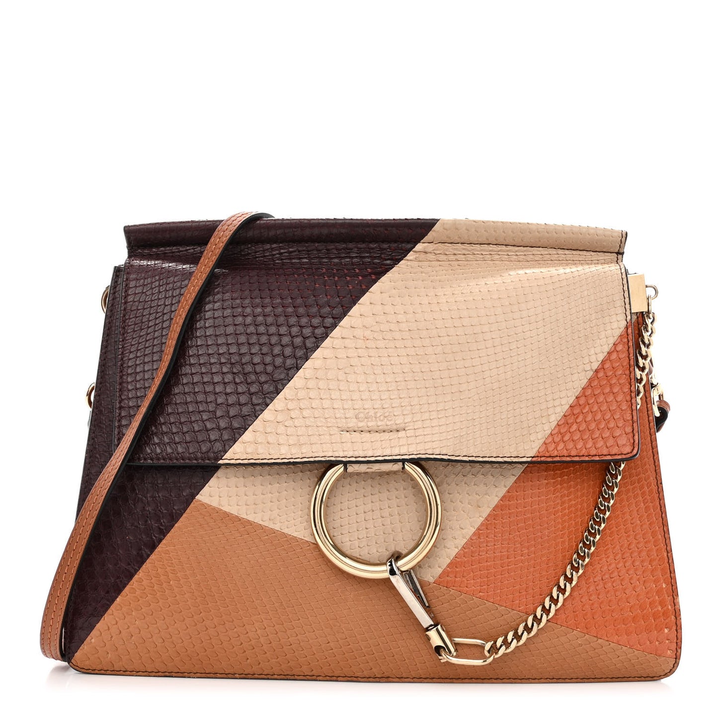 Snakeskin Medium Faye Shoulder Bag Multicolor