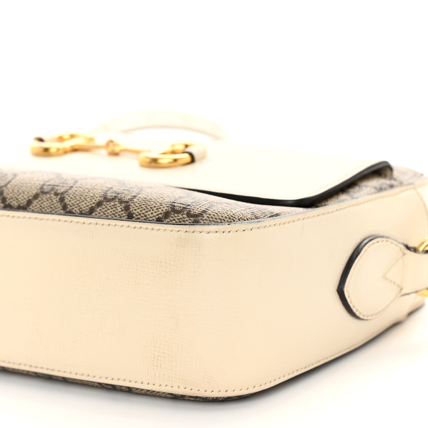 Gucci GG Supreme Monogram Small Horsebit 1955 Shoulder Bag Beige Mystic White 10 of 12