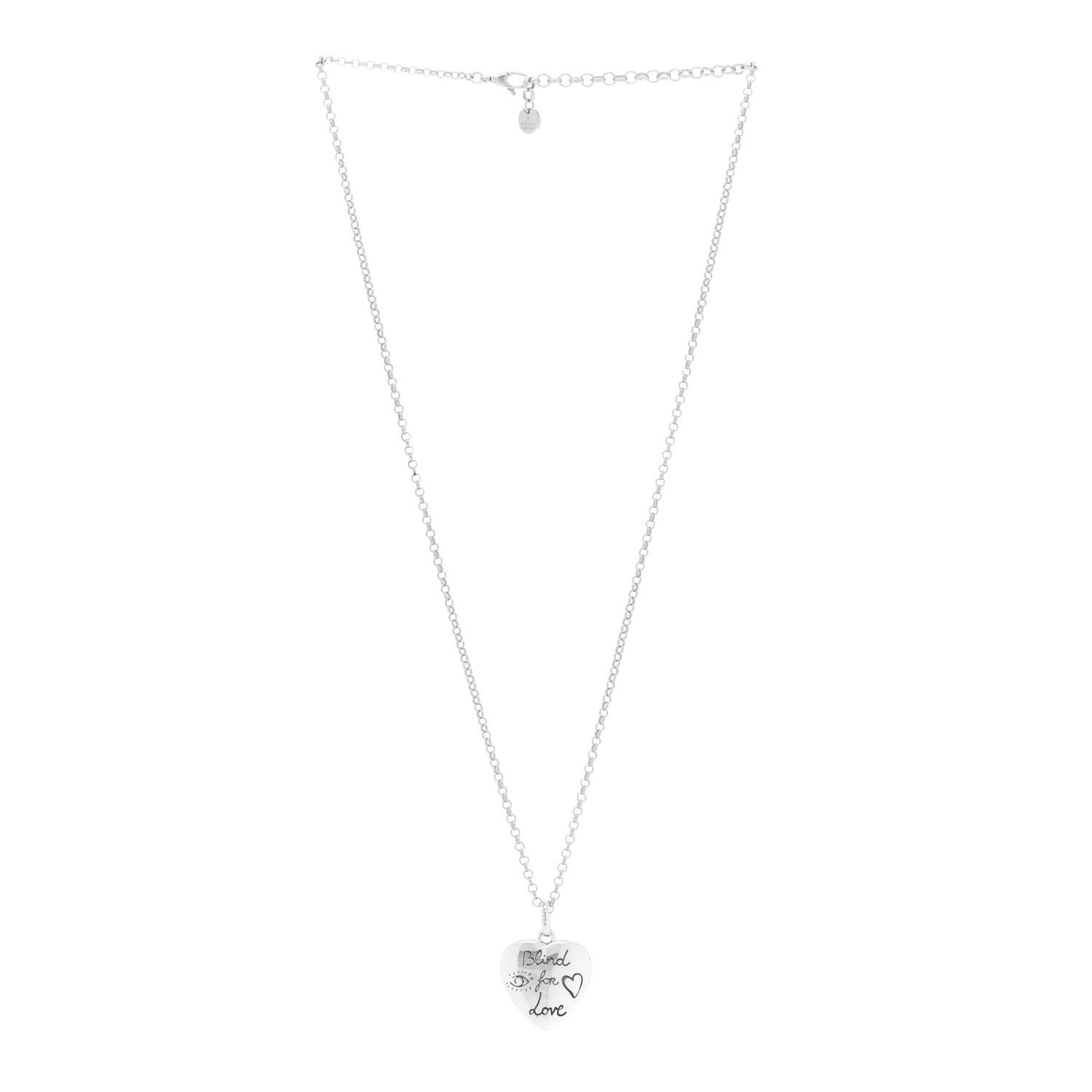 Sterling Silver Blind for Love Heart Pendant Necklace