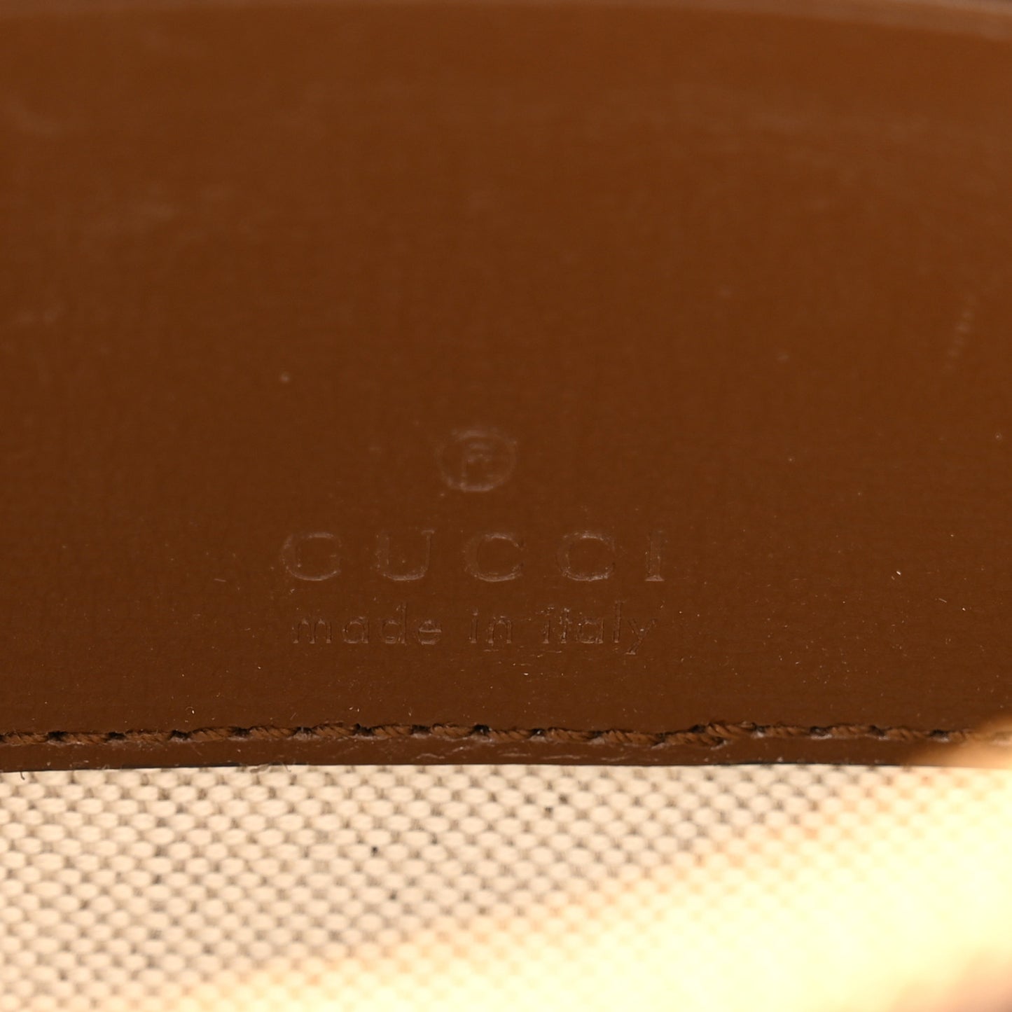 GG Supreme Monogram Azalea Calfskin Small Retro Interlocking G Wristlet Messenger Bag Beige Ebony Brown Sugar
