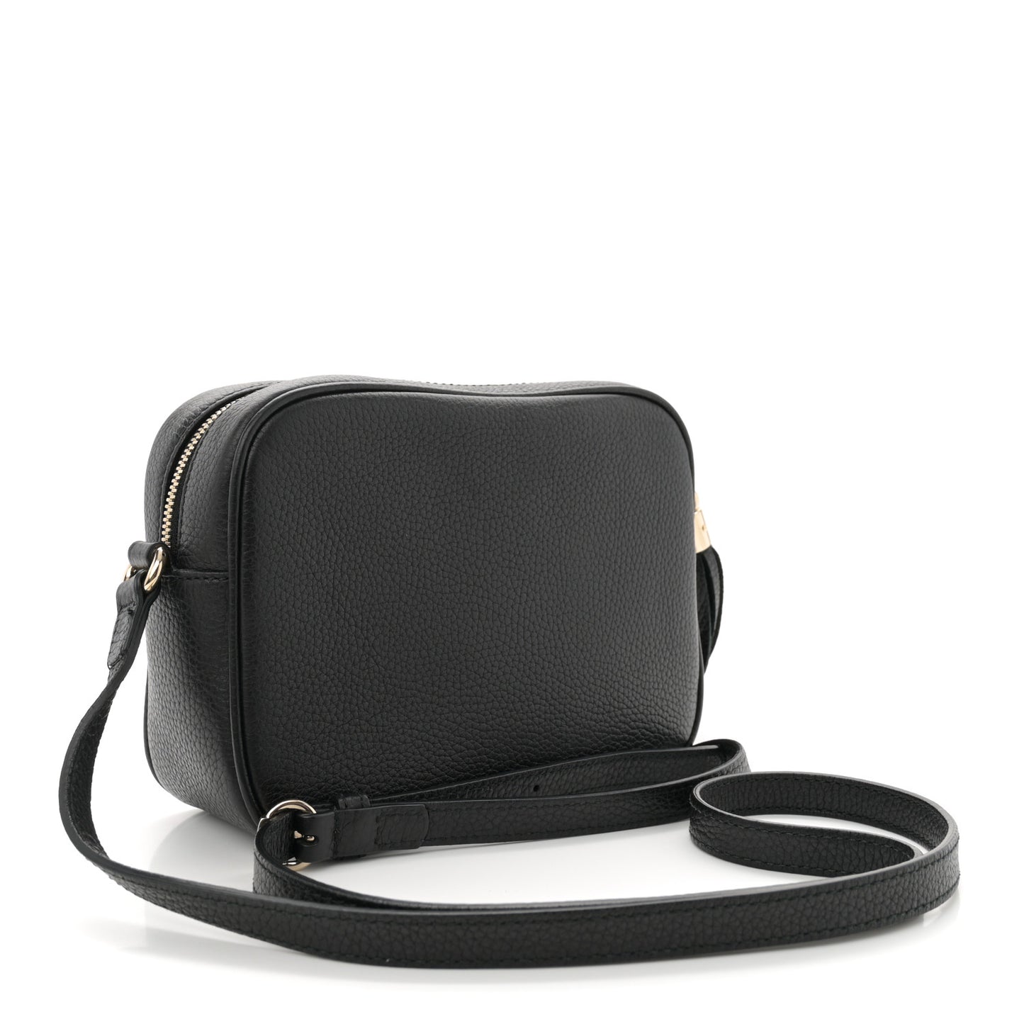 Pebbled Calfskin Small Soho Disco Bag Black