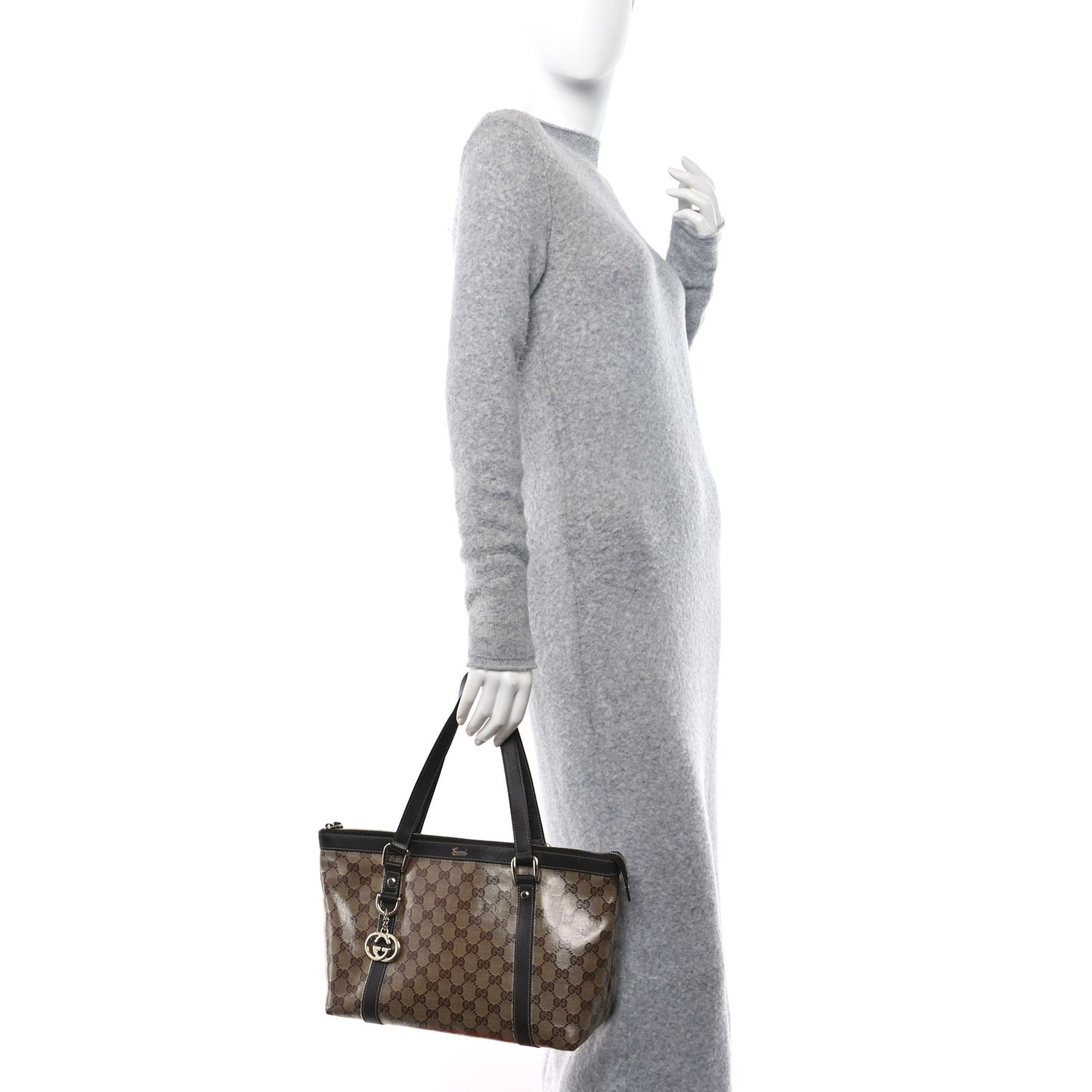 Monogram Medium Abbey Tote Dark Brown