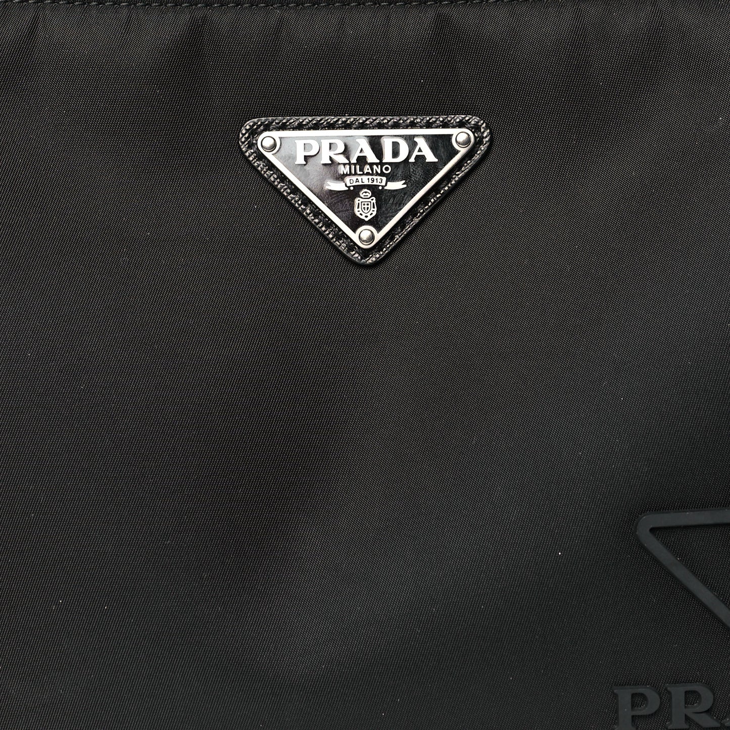 Re-Nylon Saffiano Pocket Zippered Shoulder Bag Black