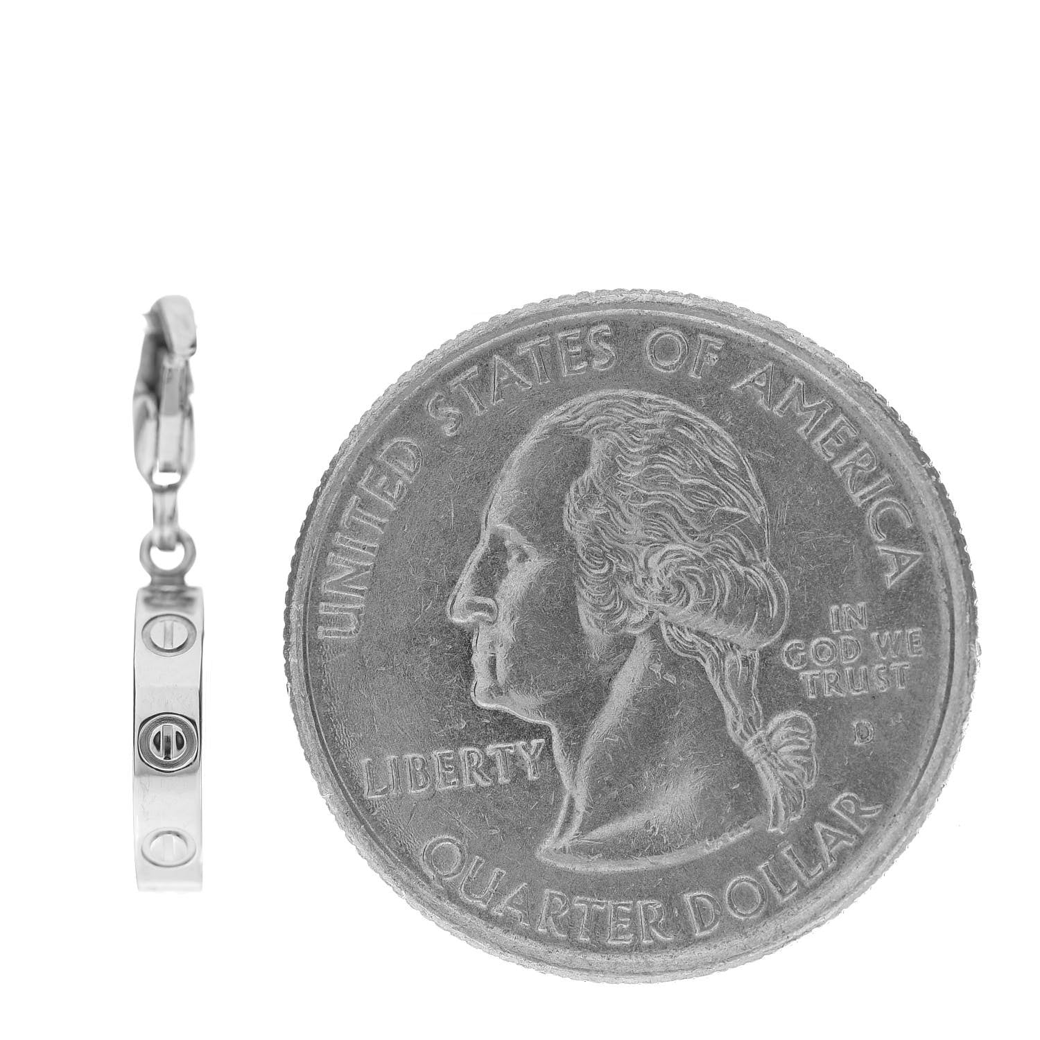 Cartier 18K White Gold LOVE Ring Charm 2 of 7