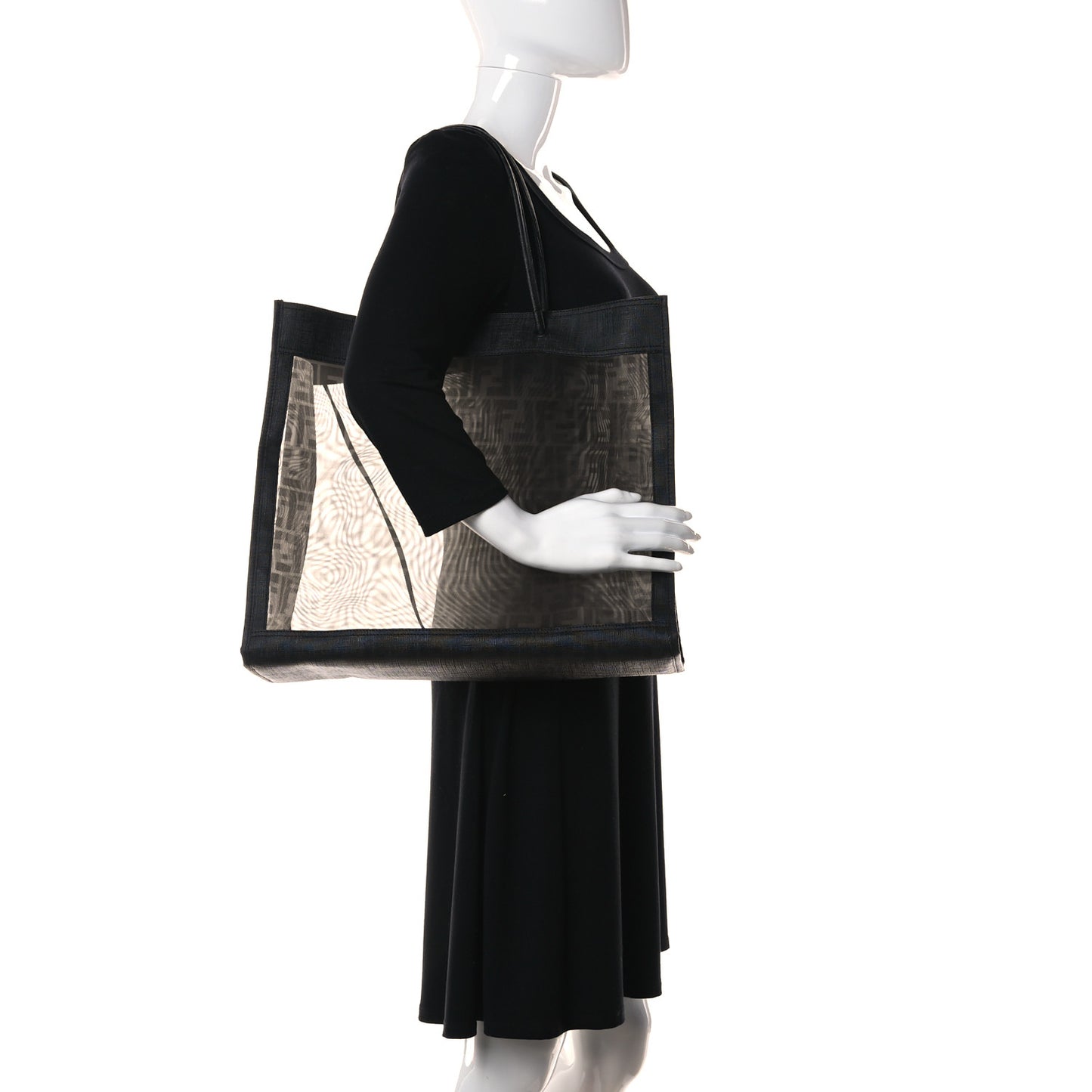 Mesh Glazed Fabric FF 1974 Tote Black