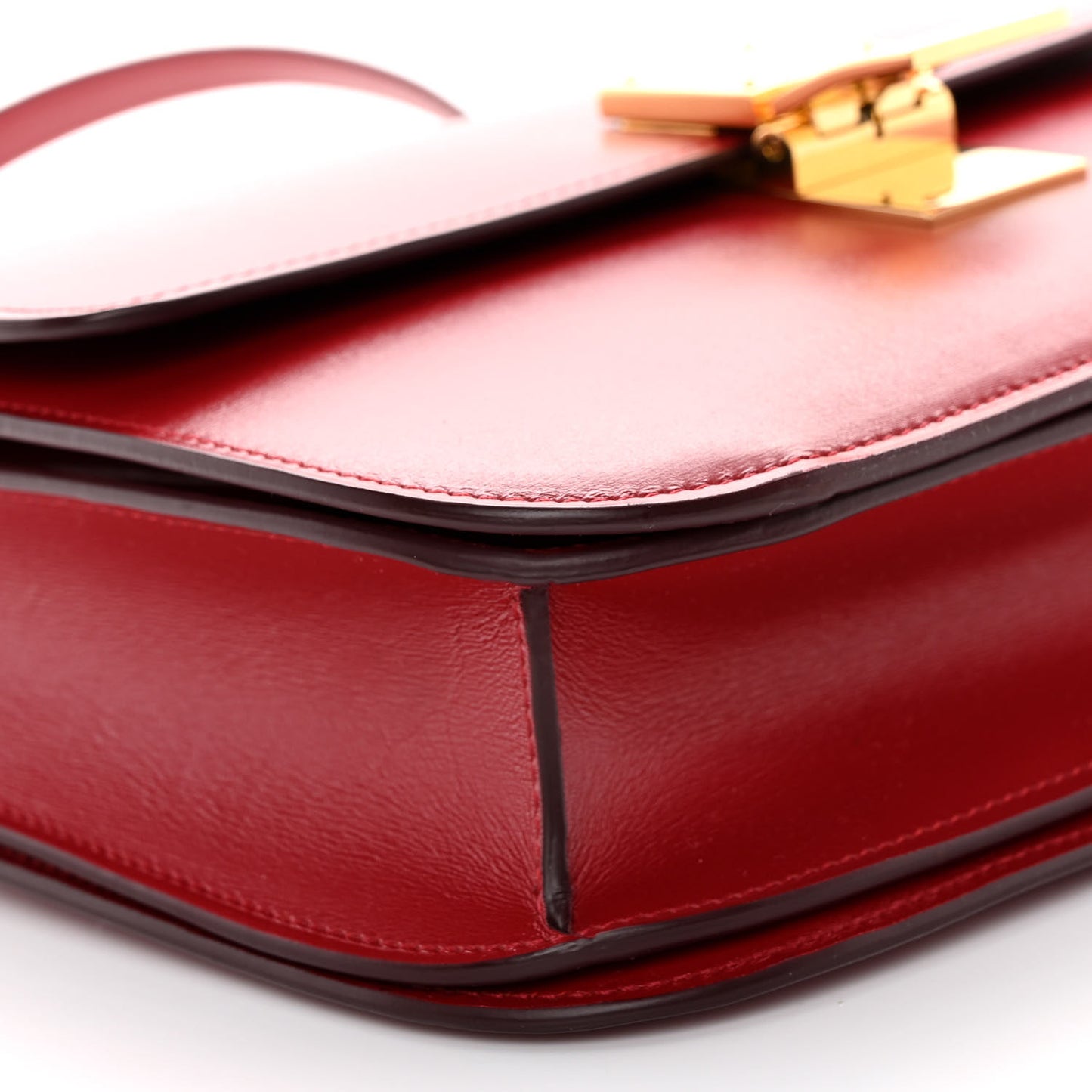 Box Calfskin Medium Classic Box Flap Bag Red