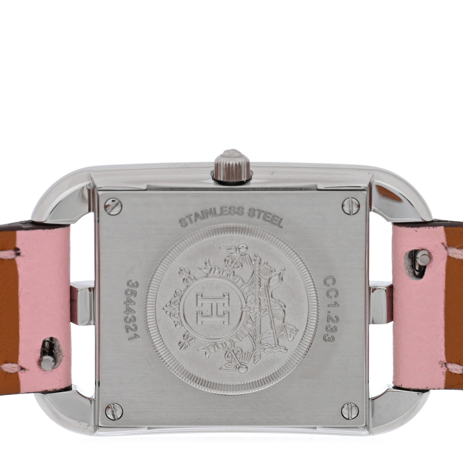 Hermes Stainless Steel Swift Diamond Pink Sapphire Mother of Pearl 23mm Cape Cod Quartz Watch Rose Sakura 4 of 5