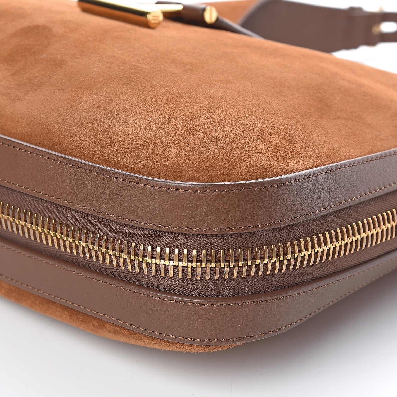 Tom Ford Suede Calfskin Tara Hobo Wood 10 of 11