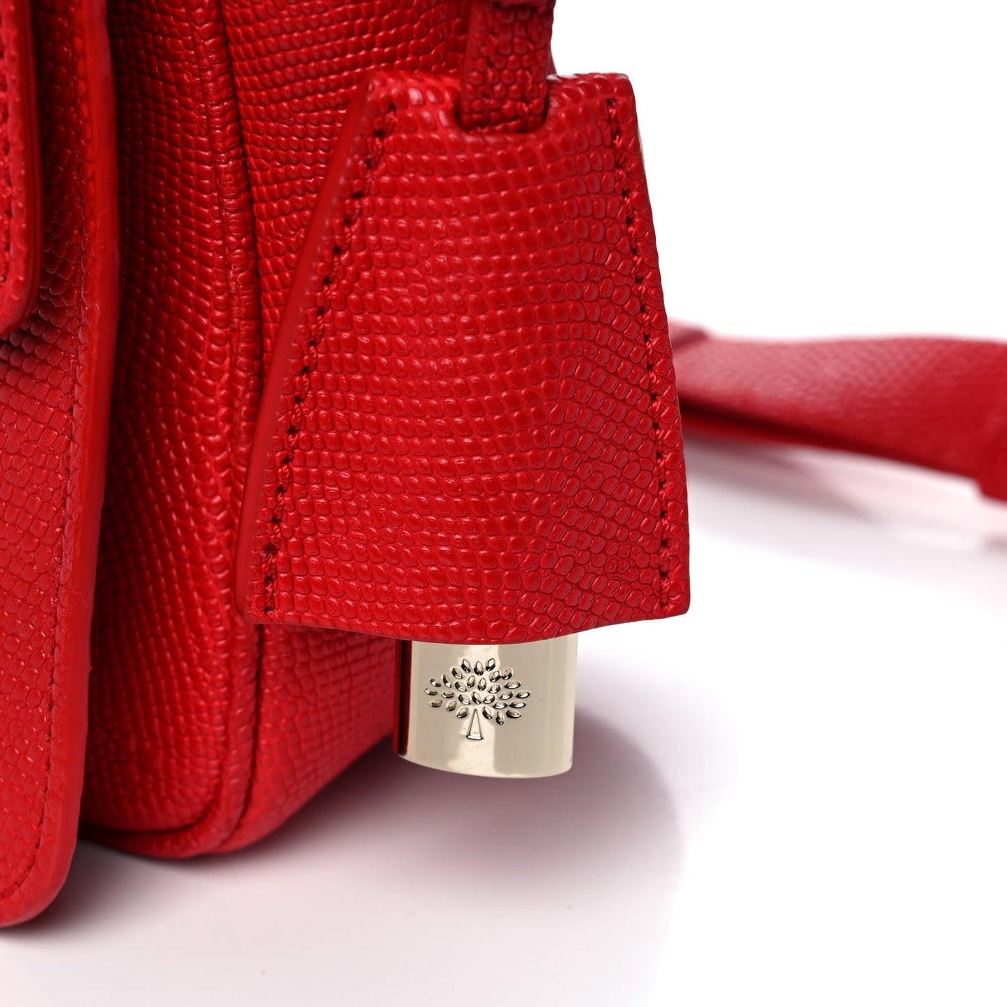 Lizard Embossed Calfskin Bayswater Shoulder Bag Bright Red
