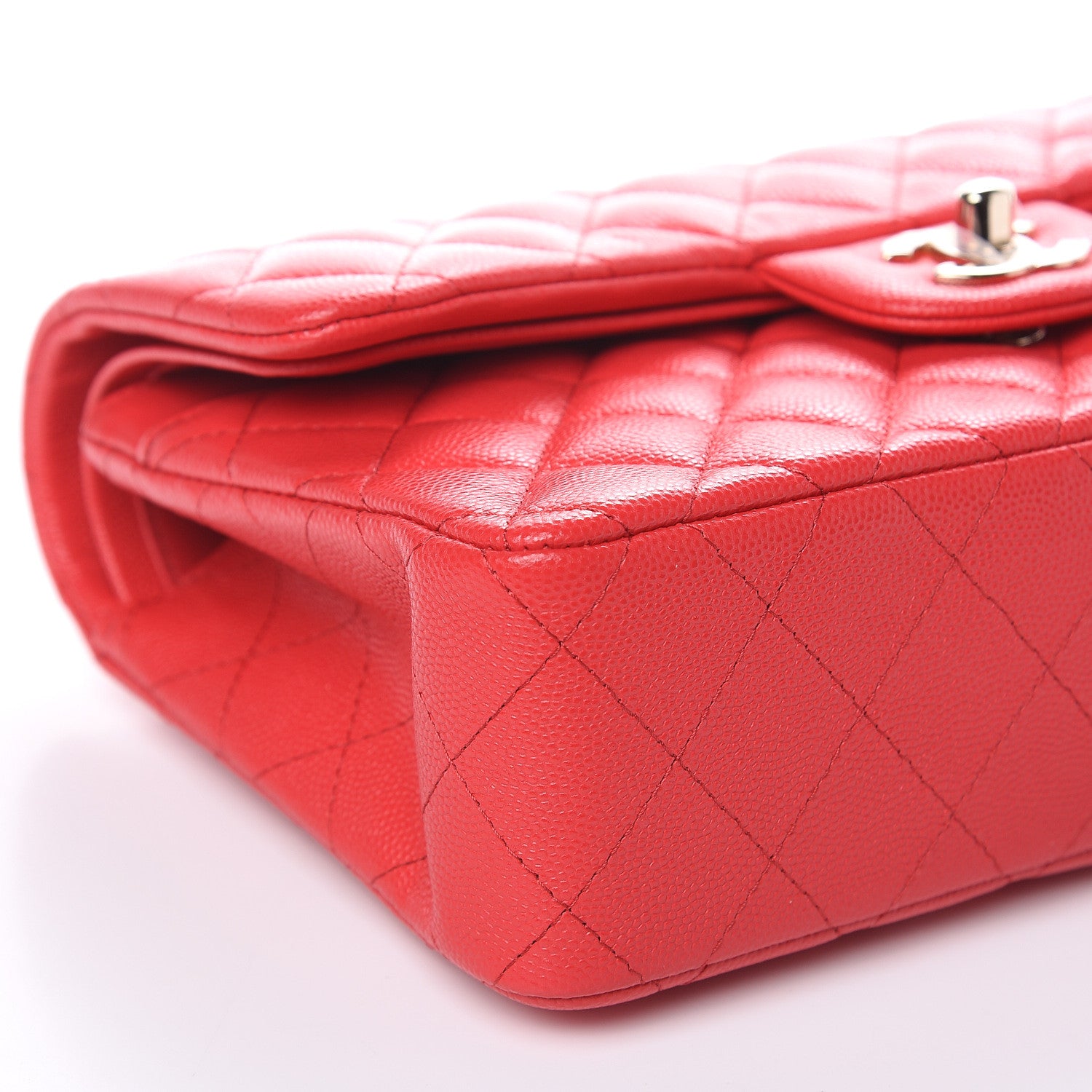 Chanel Caviar Quilted Small Double Flap Red 9 of 10