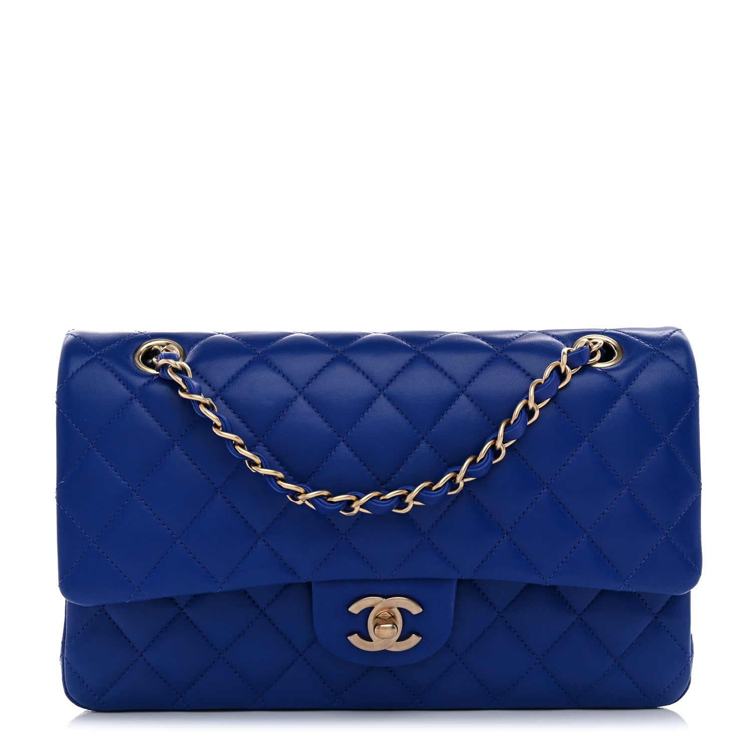 Chanel Lambskin Quilted Medium Double Flap Blue 1697281 – FASHIONPHILE