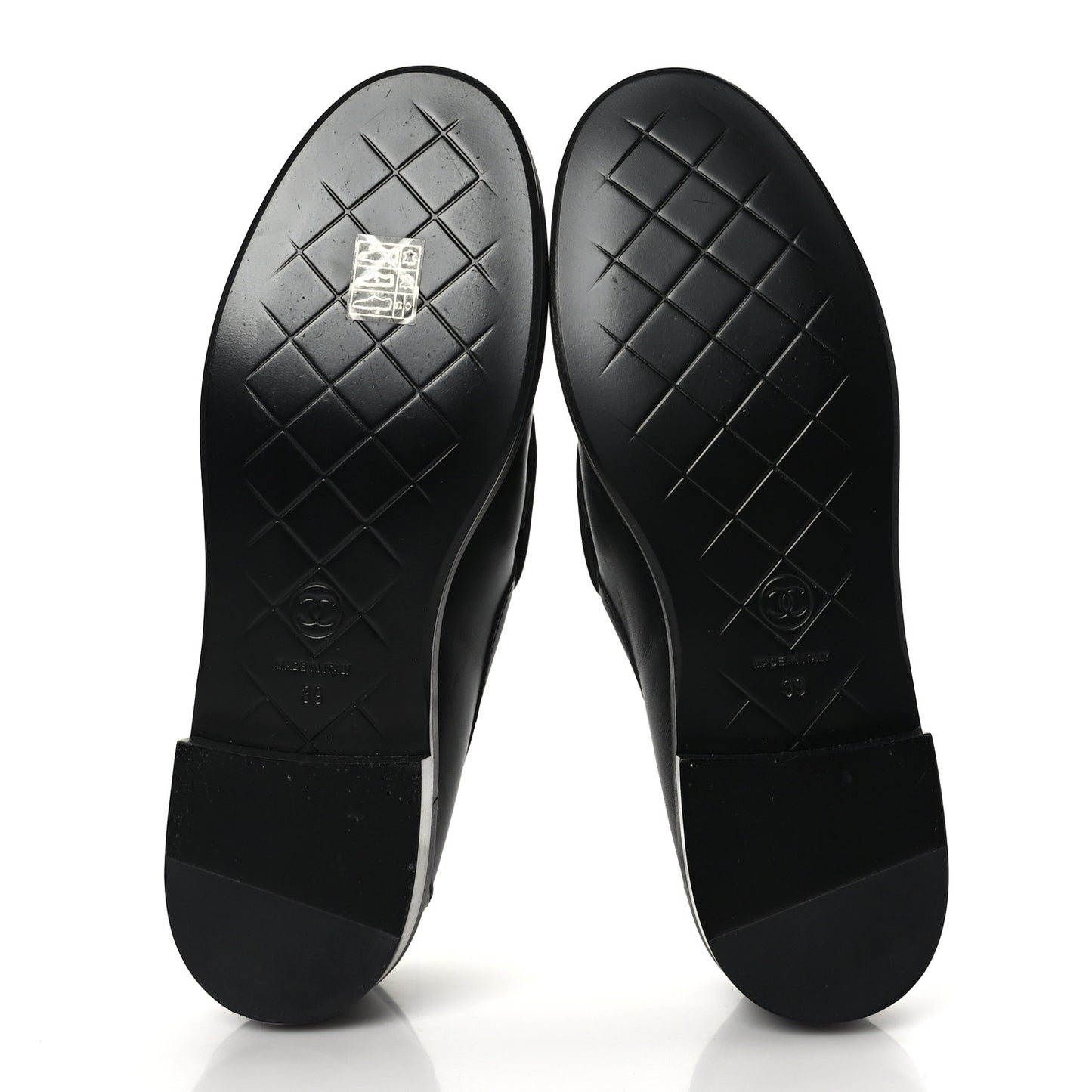 Lambskin Quilted CC Turnlock Loafers 38 Black