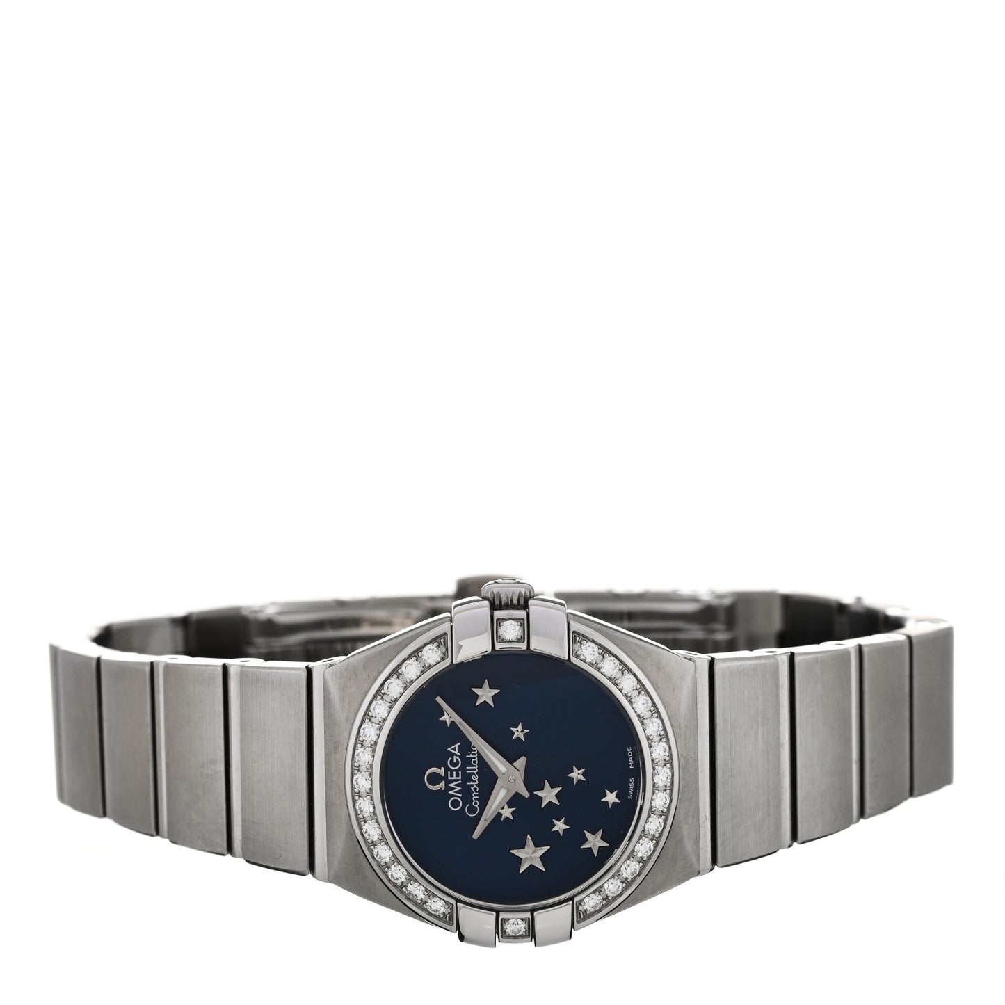 Stainless Steel Diamond Bezel 24mm Constellation Quartz Watch Blue 123.15.24.60.03.001