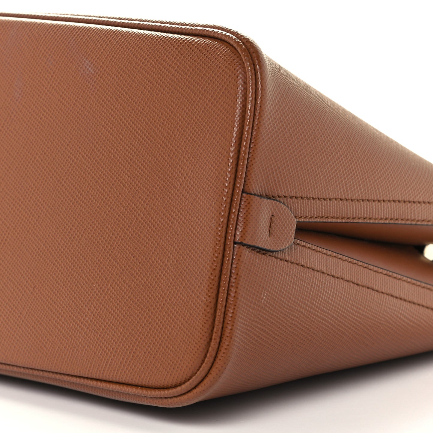 Saffiano Cuir Calfskin Matinee Tote Cognac Black