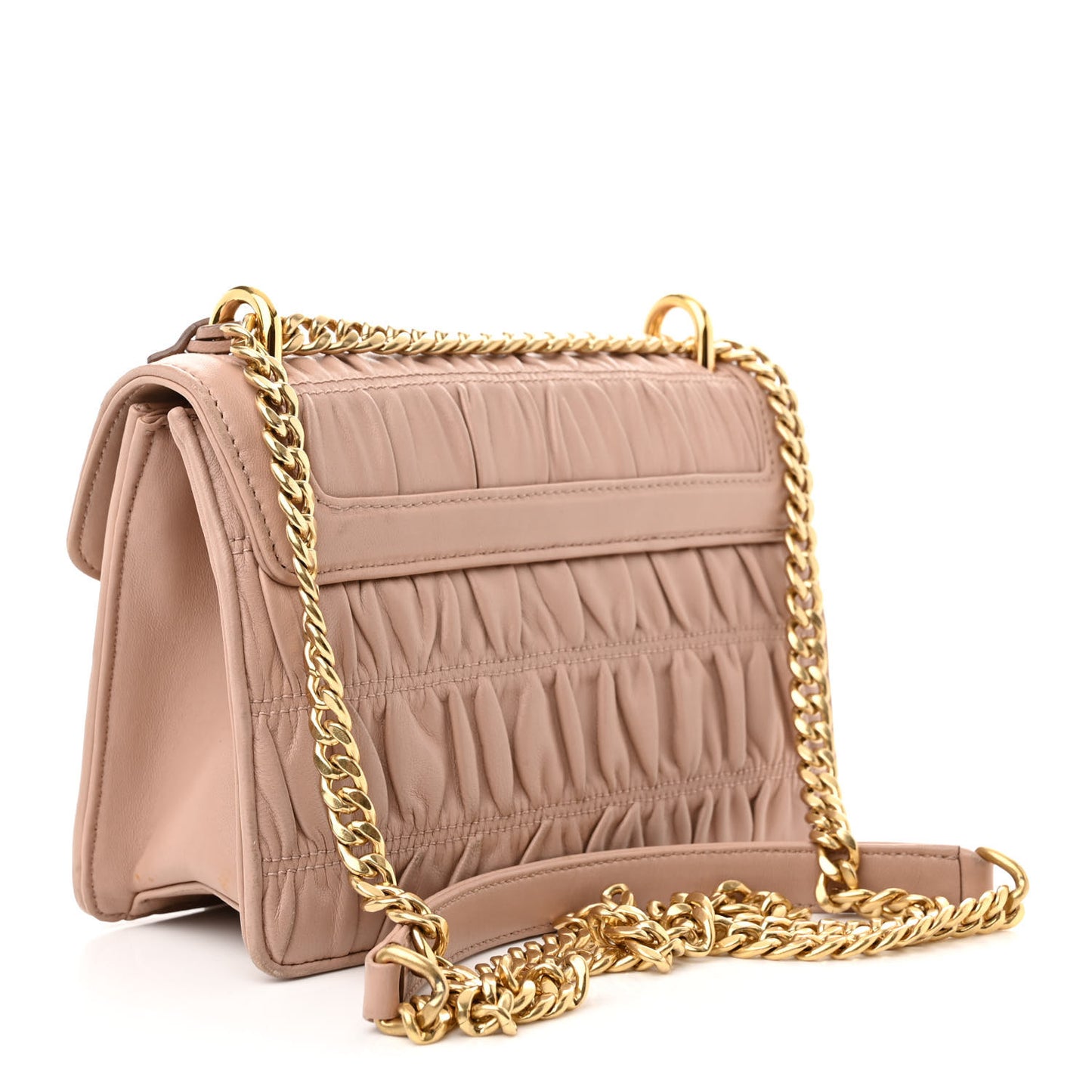 Nappa Gaufre Sound Flap Crossbody Shoulder Bag Cipria