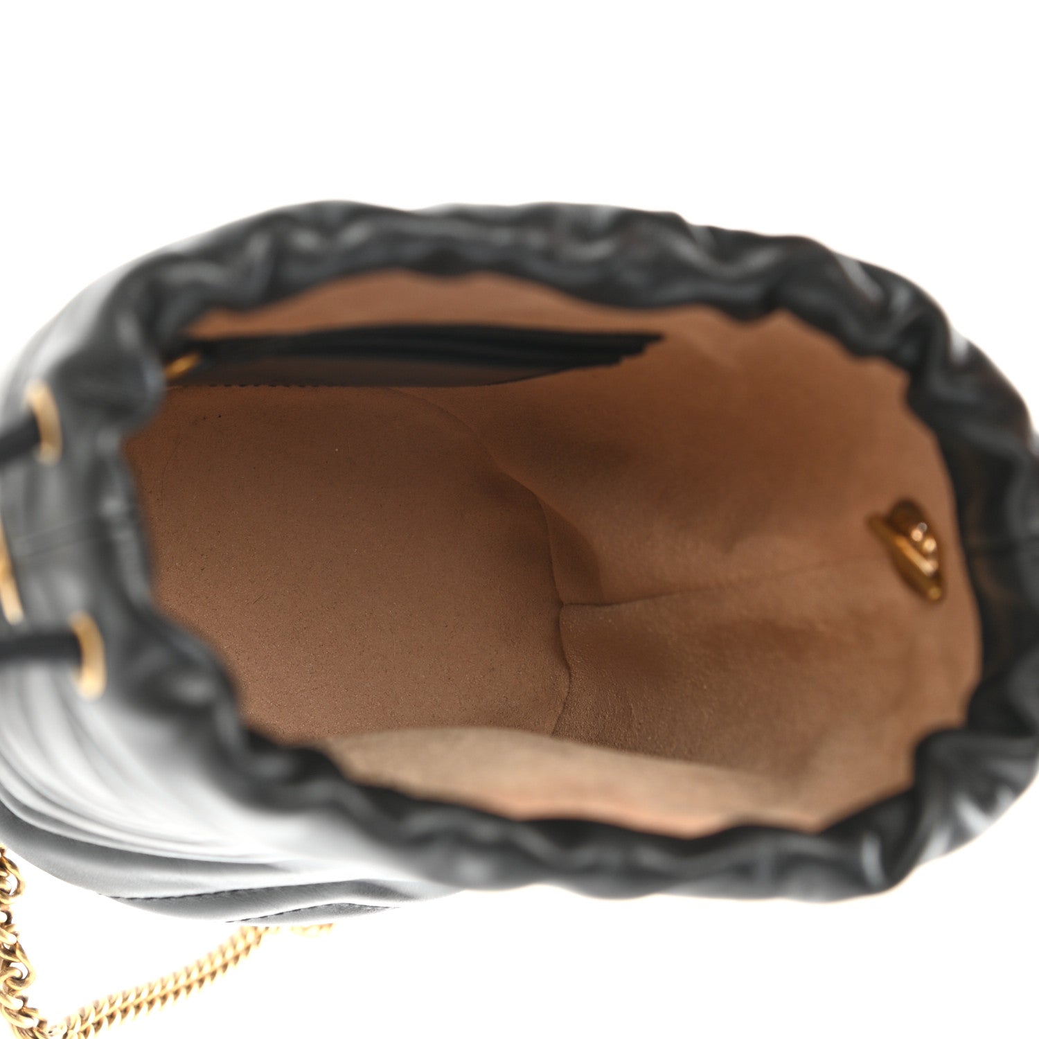 Gucci Calfskin Matelasse Mini GG Marmont 2.0 Bucket Bag Black 5 of 11