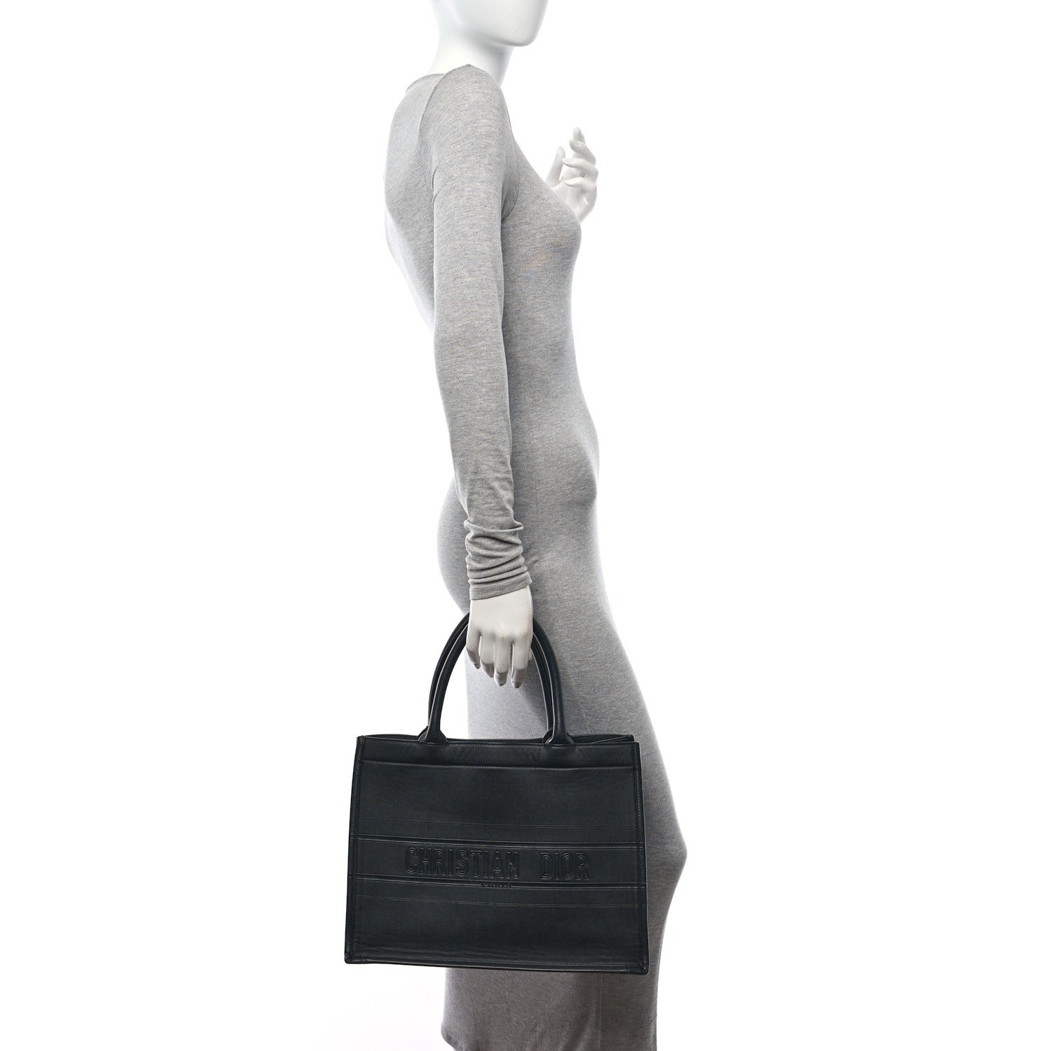 Christian Dior Calfskin Embossed Medium Book Tote Black 2 of 10