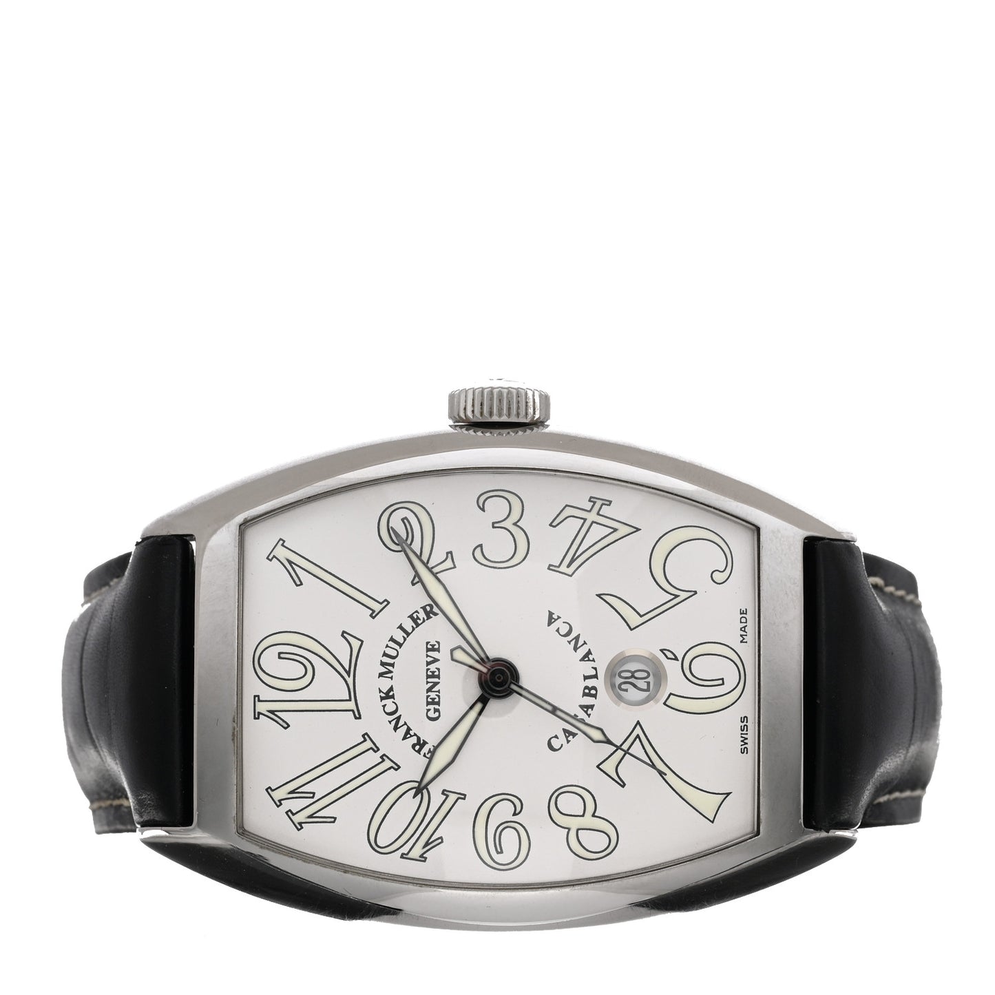 Stainless Steel Calfskin 39mm Casablanca Automatic Watch White 8880CDT
