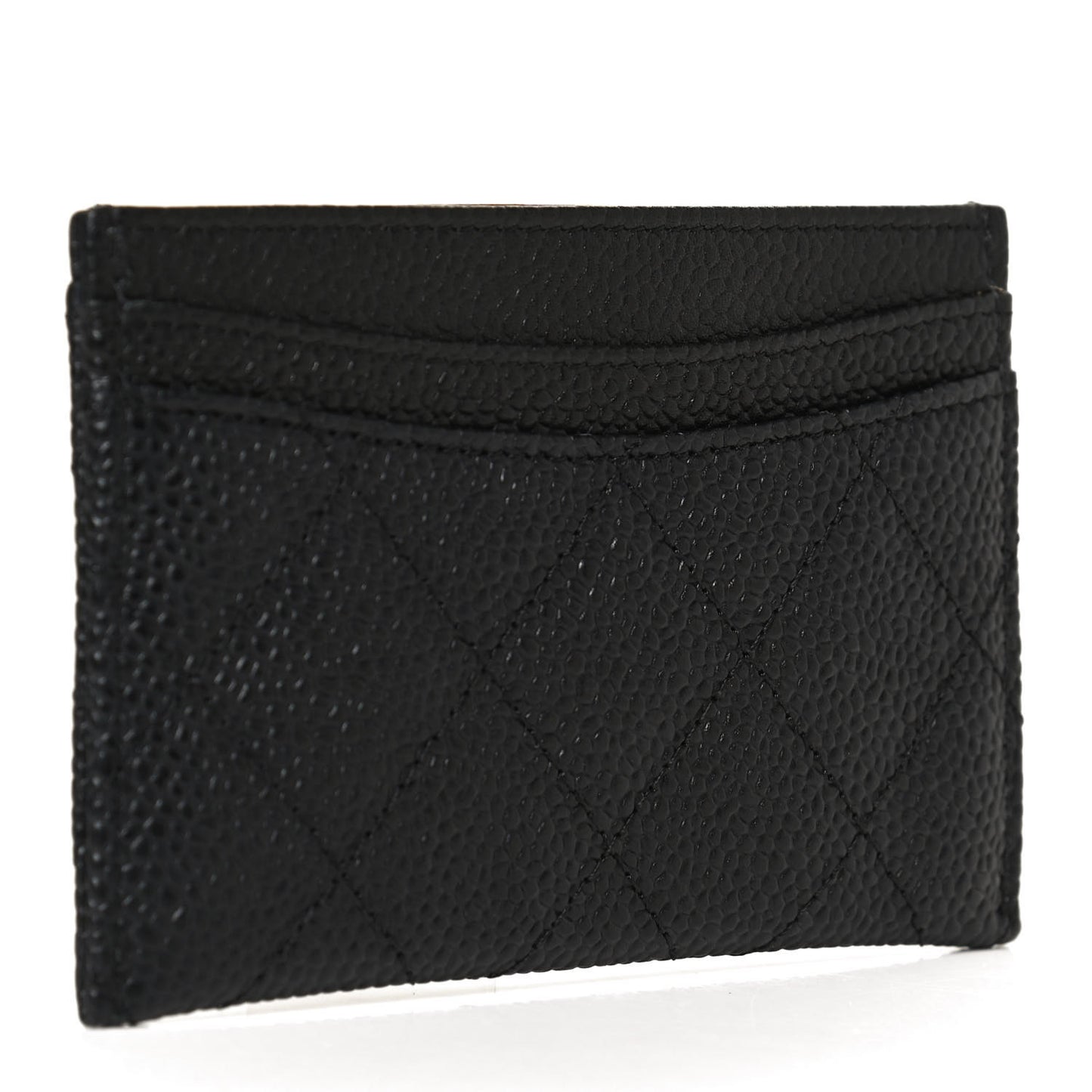 Caviar Quilted Card Holder Black