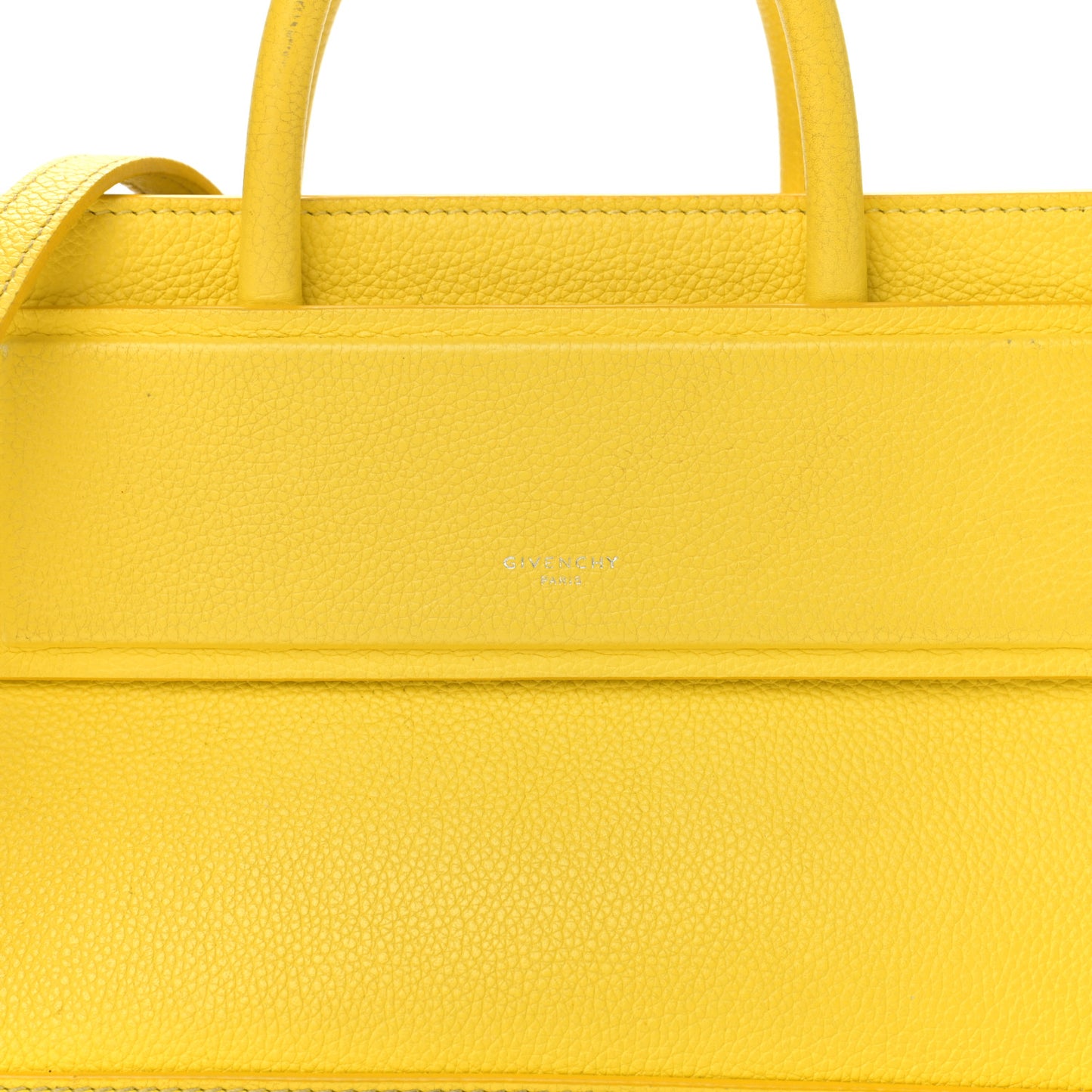 Grained Calfskin Mini Horizon Satchel Yellow