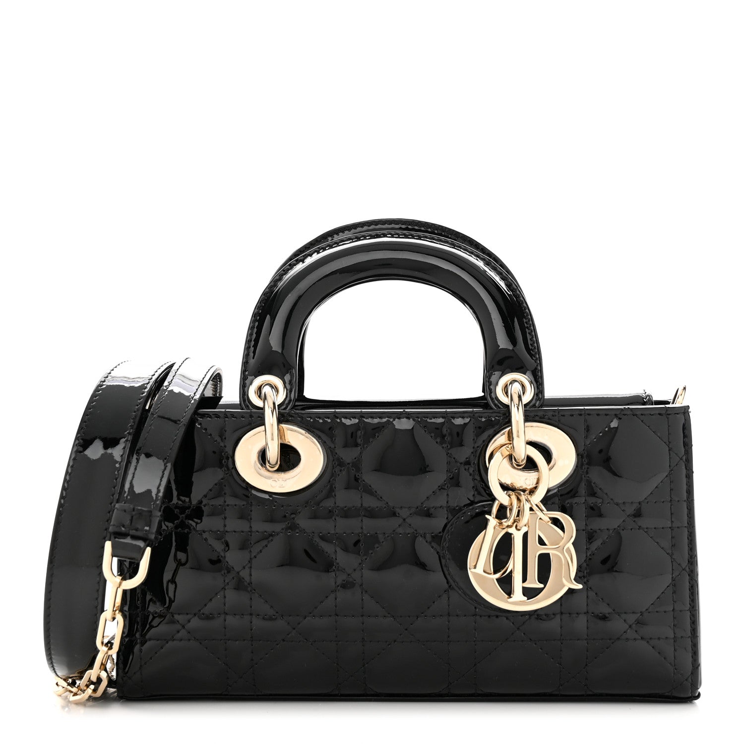 Christian Dior Patent Cannage Small Lady D-Joy Black 1296436