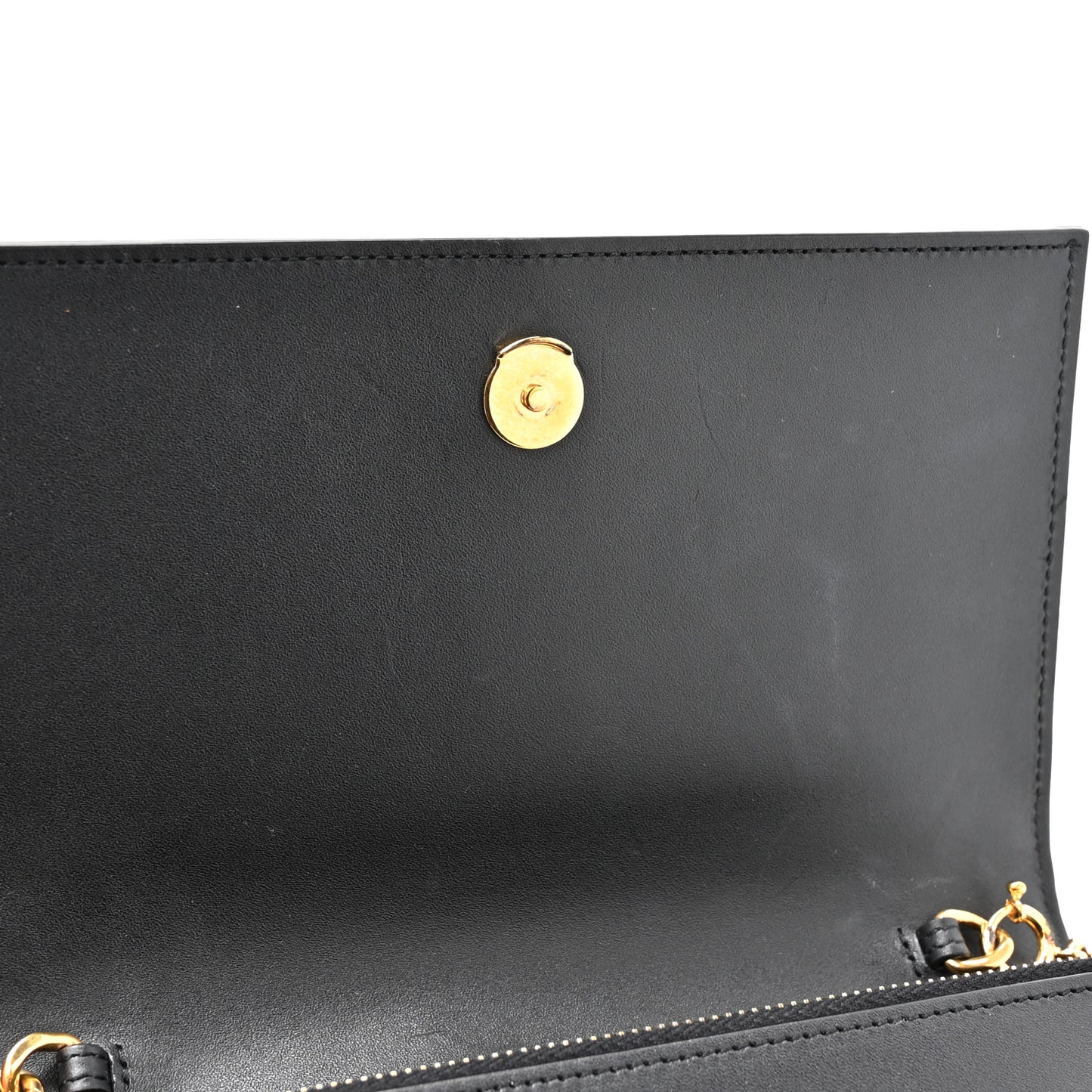 Smooth Calfskin Classic Monogram Kate Tassel Chain Wallet Black